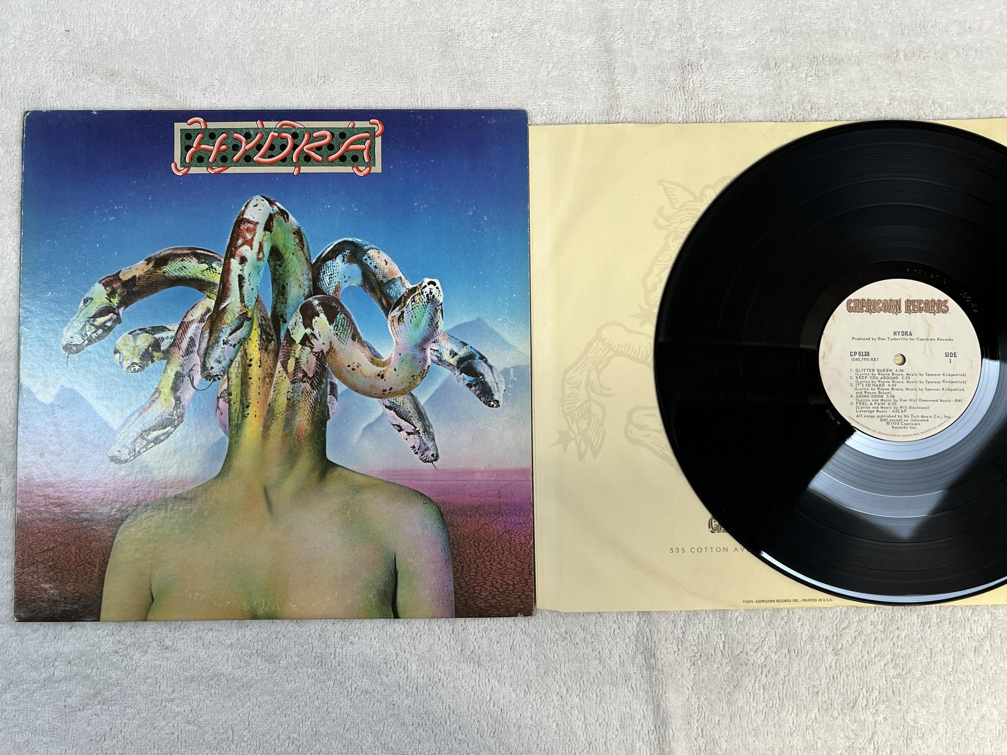Omslagsbild för skivan HYDRA s/t LP -74 US CAPRICORN CP 0130 *** SOUTHERN ROCK ***