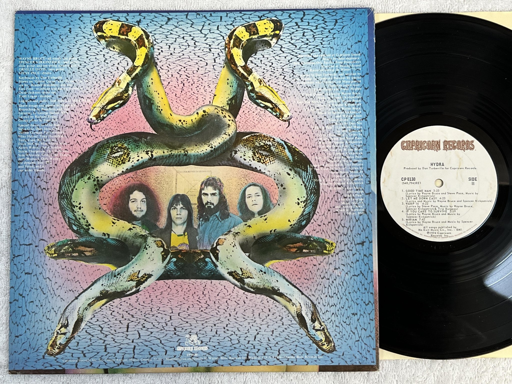 Omslagsbild för skivan HYDRA s/t LP -74 US CAPRICORN CP 0130 *** SOUTHERN ROCK ***