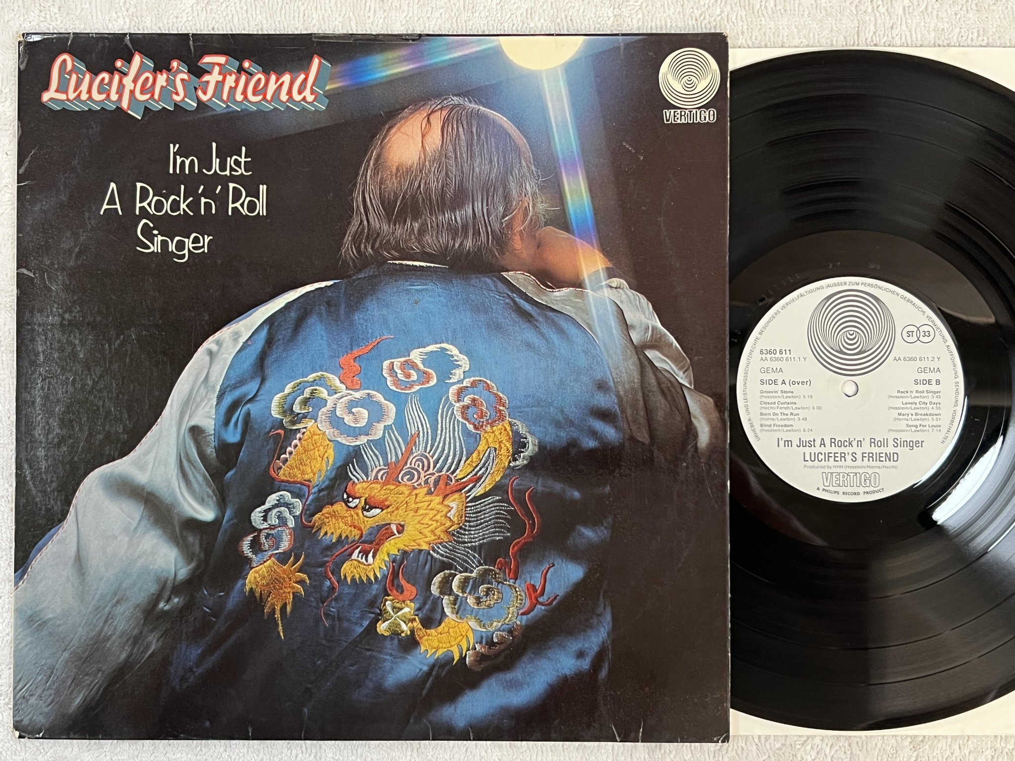 Omslagsbild för skivan LUCIFER'S FRIEND I'm Just A Rock 'N' Roll Singer LP -73 Ger VERTIGO 6360 611
