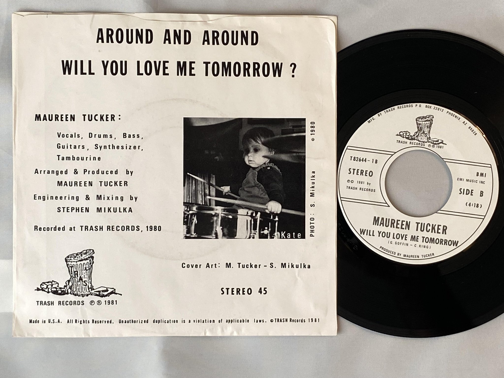 Omslagsbild för skivan MAUREEN TUCKER Will You Love Me Tomorrow ? 7" US TRASH T 82644