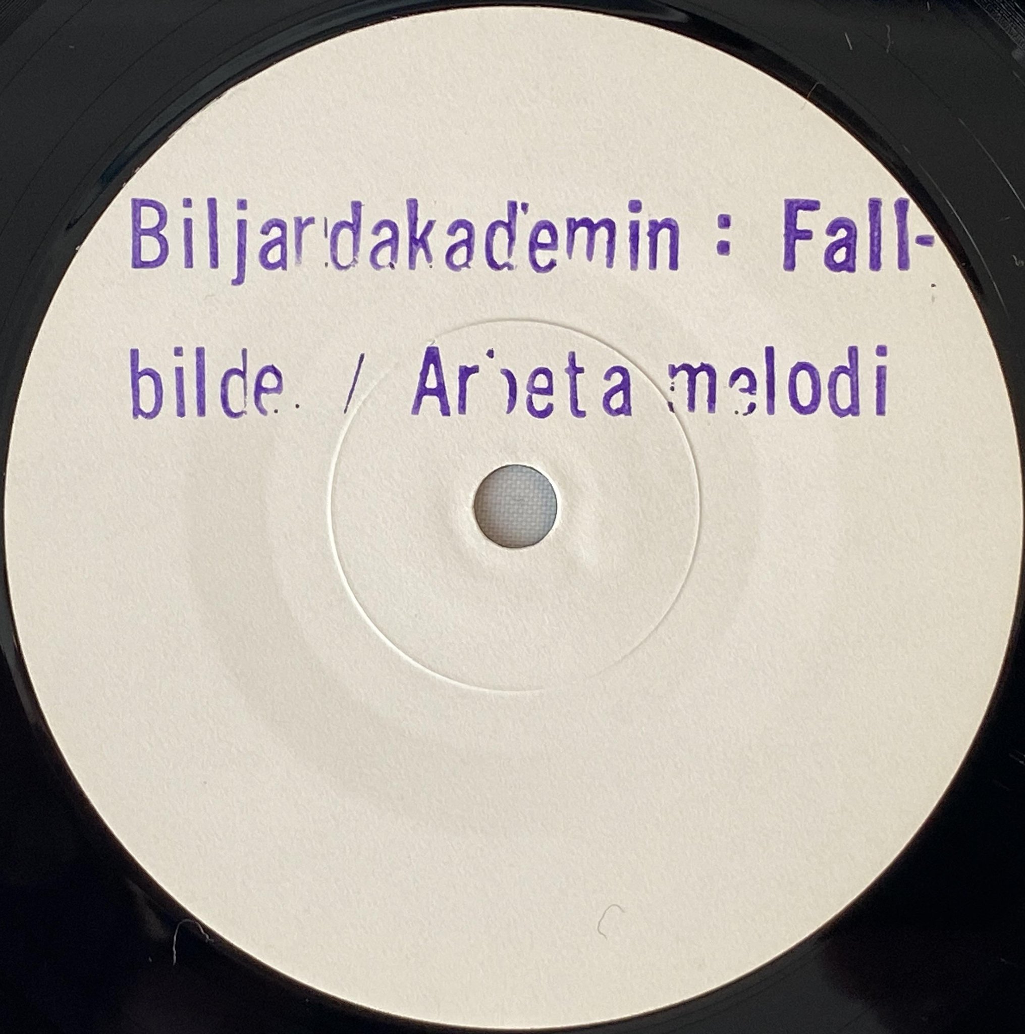 Omslagsbild för skivan BILJARDAKADEMIN Fallbilder 7" -84 Swe ID 003 *** RARE SWEDISH POP 45 ***