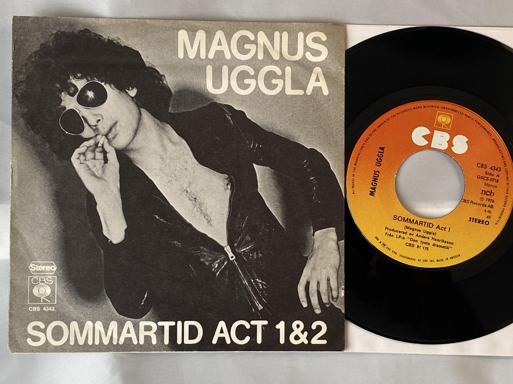 Omslagsbild för skivan MAGNUS UGGLA sommartid act I 7" -76 Swe CBS 4343