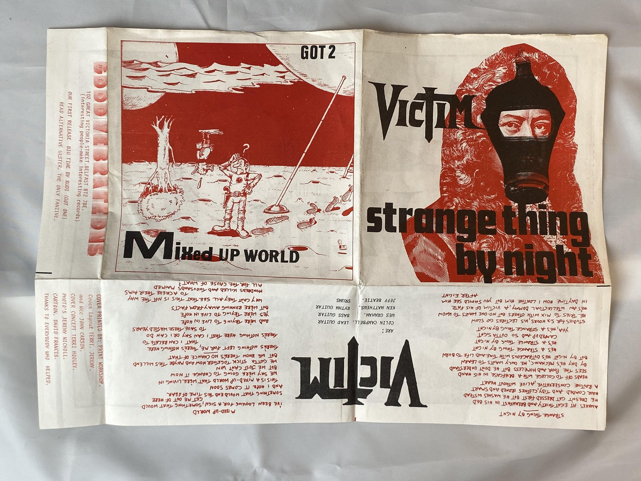 Omslagsbild för skivan VICTIM strange thing by night 7" -78 UK good vibrations GOT 2 *** RARE PUNK ***