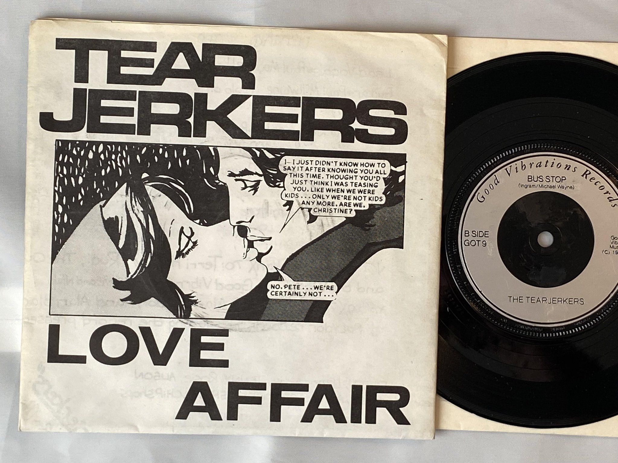 Omslagsbild för skivan THE TEARJERKERS Love Affair 7" -79 UK good vibrations GOT 9 *** RARE PUNK ***