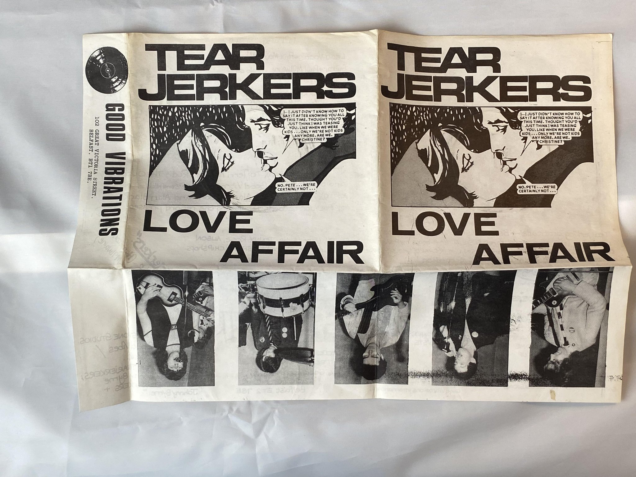 Omslagsbild för skivan THE TEARJERKERS Love Affair 7" -79 UK good vibrations GOT 9 *** RARE PUNK ***