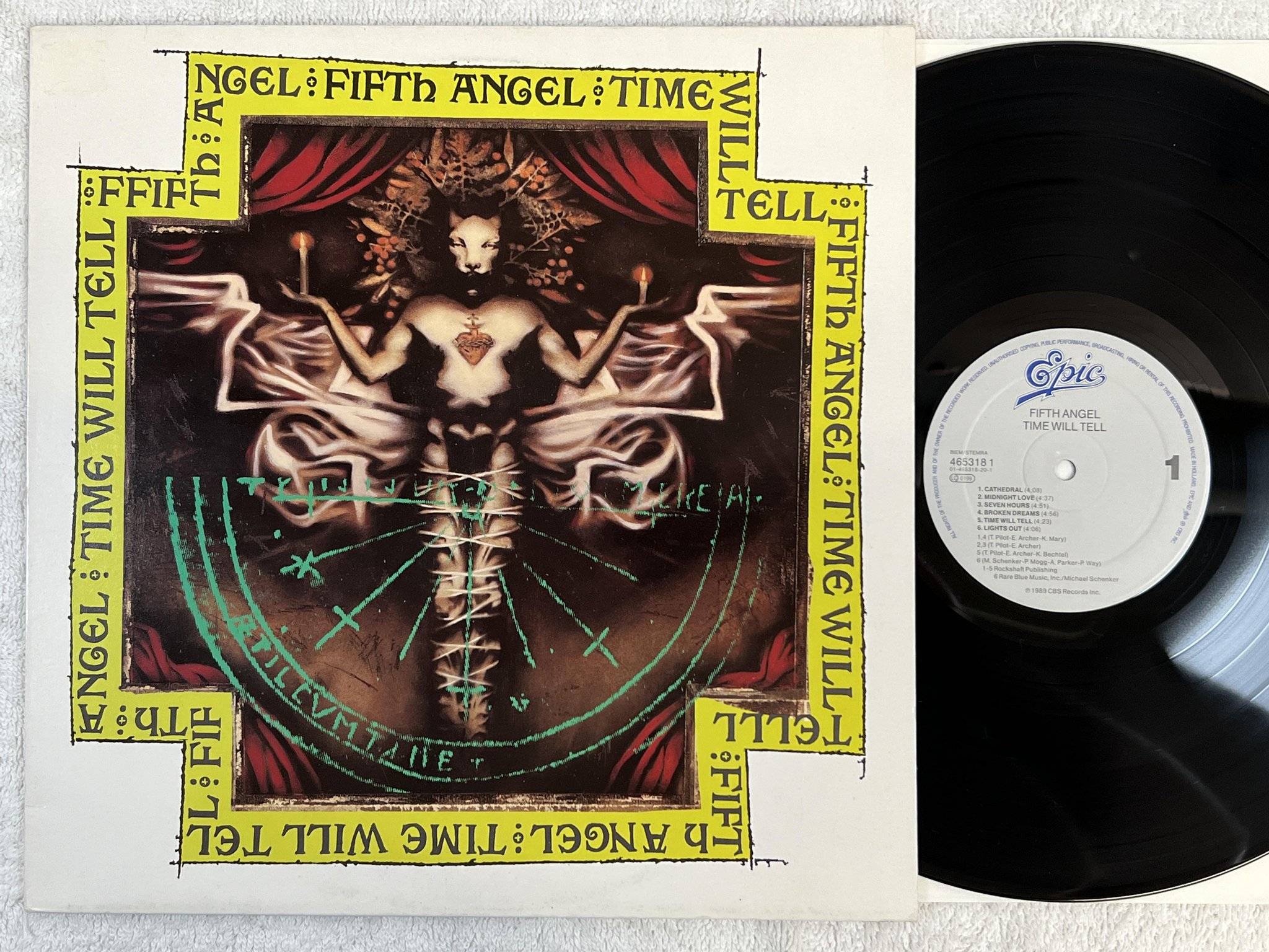 Omslagsbild för skivan FIFTH ANGEL Time Will Tell LP -89 epic 465318 1