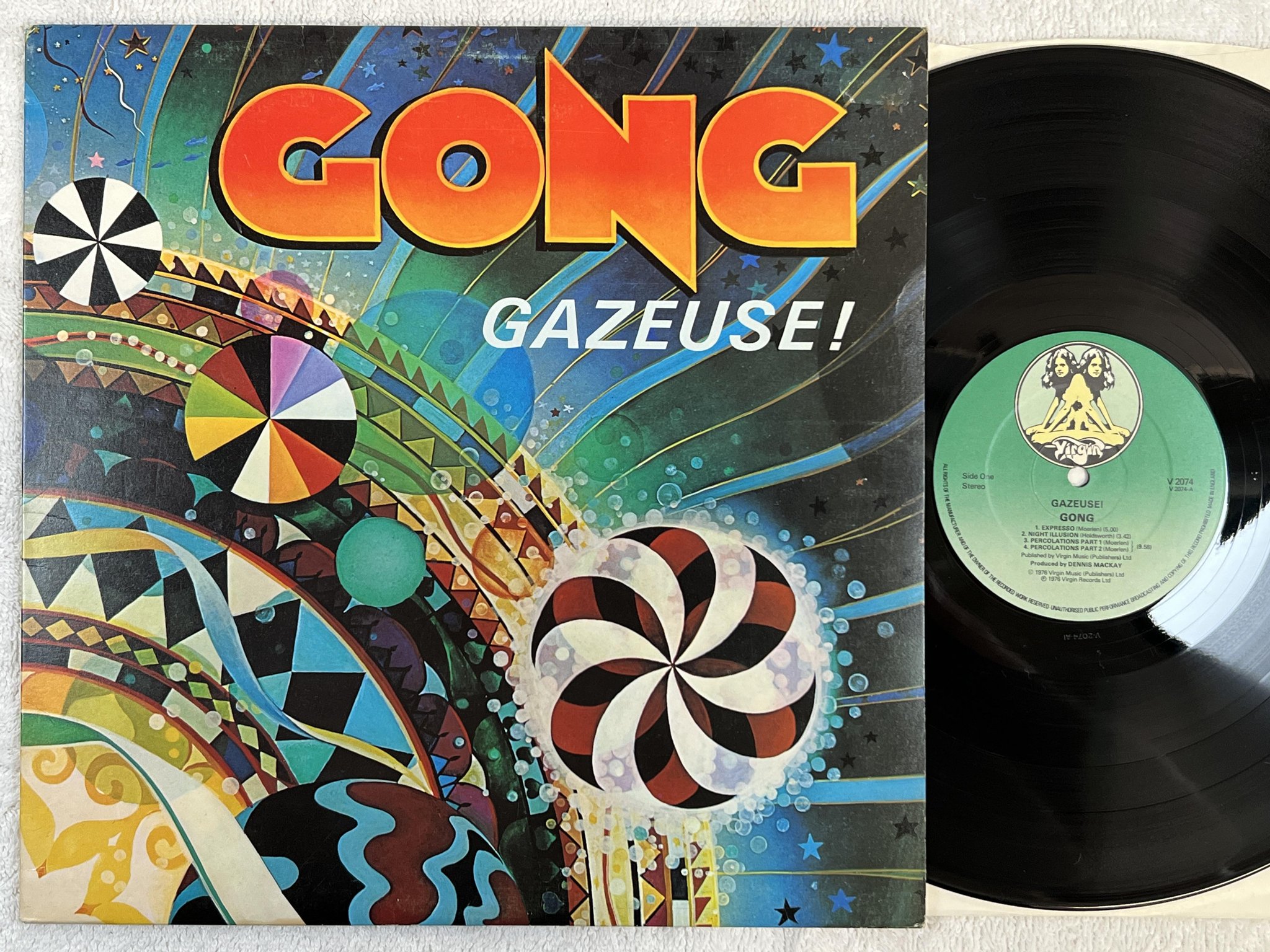 Omslagsbild för skivan GONG gazeuse! LP -76 US VIRGIN V2074 *** w/ poster ***