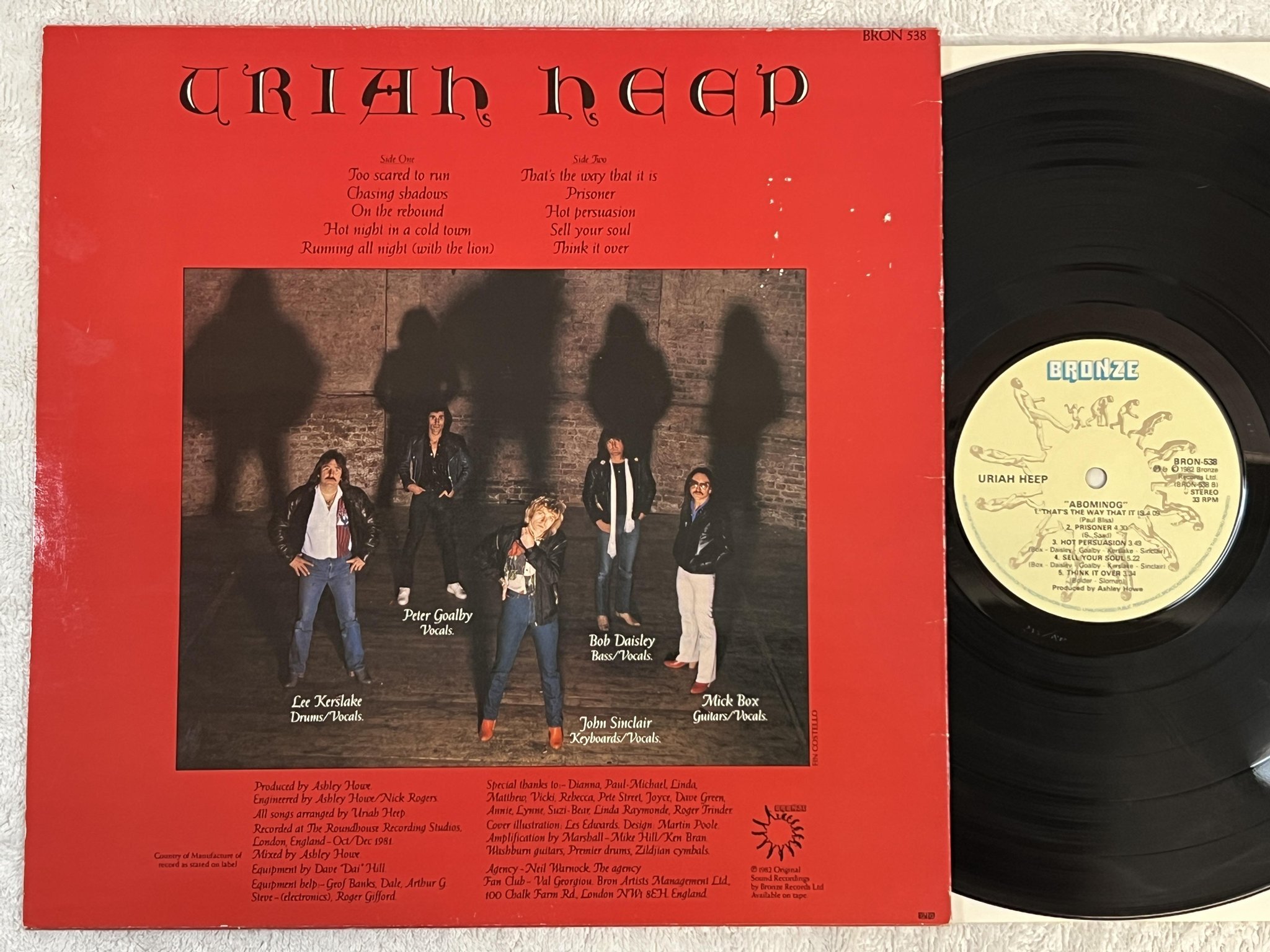 Omslagsbild för skivan URIAH HEEP abominog LP -82 Swe BRONZE BRON-538