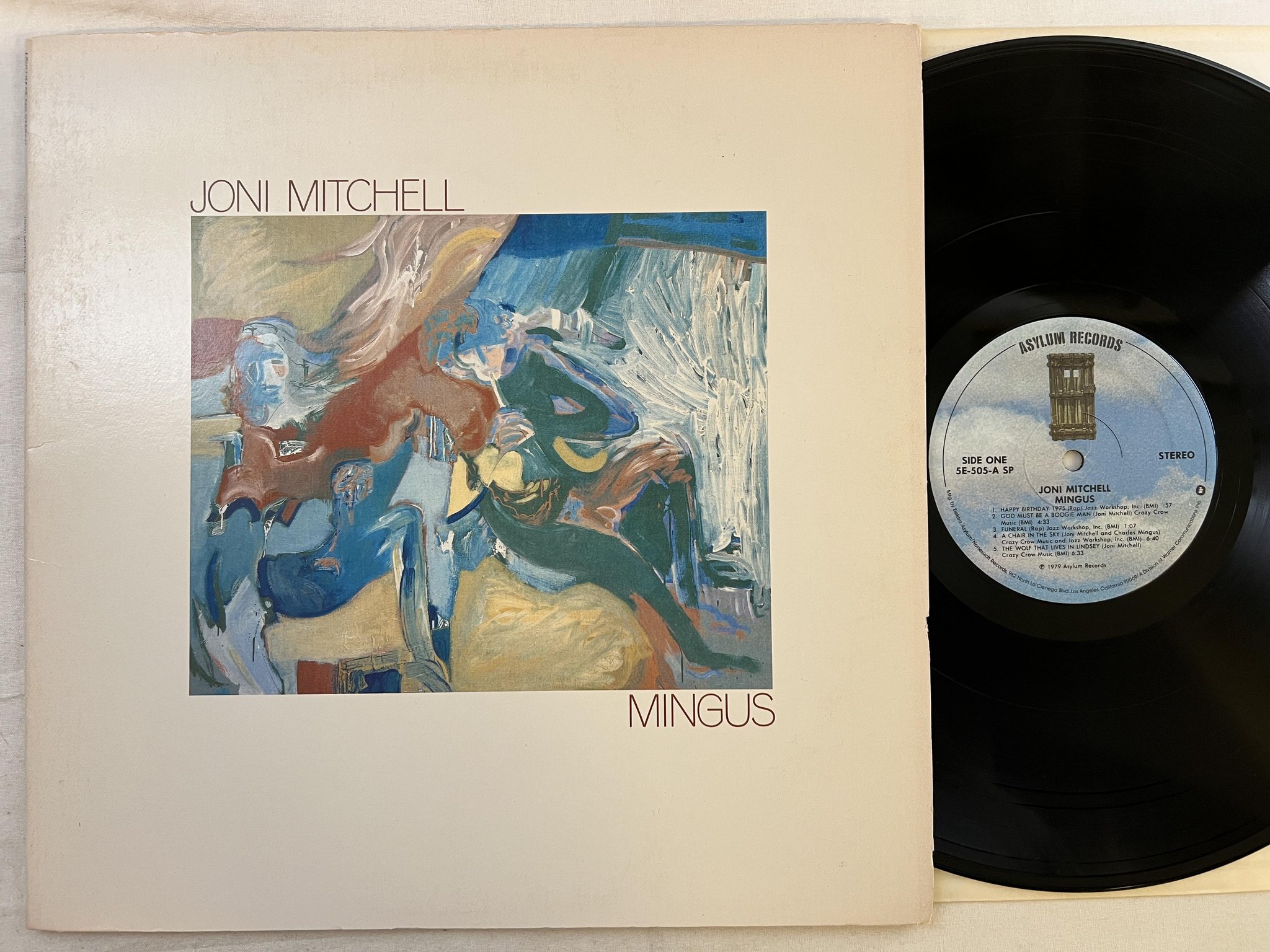 Omslagsbild för skivan JONI MITCHELL Mingus LP -79 US ASYLUM 5E-505 SP