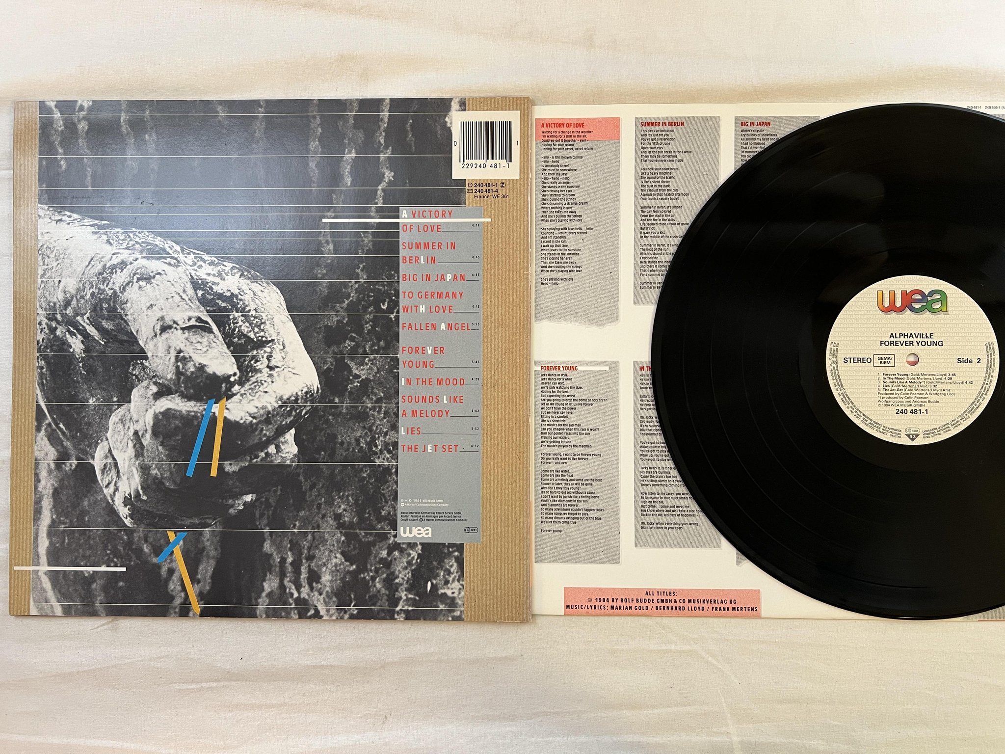 Omslagsbild för skivan ALPHAVILLE forever young LP -84 WEA 240481-1