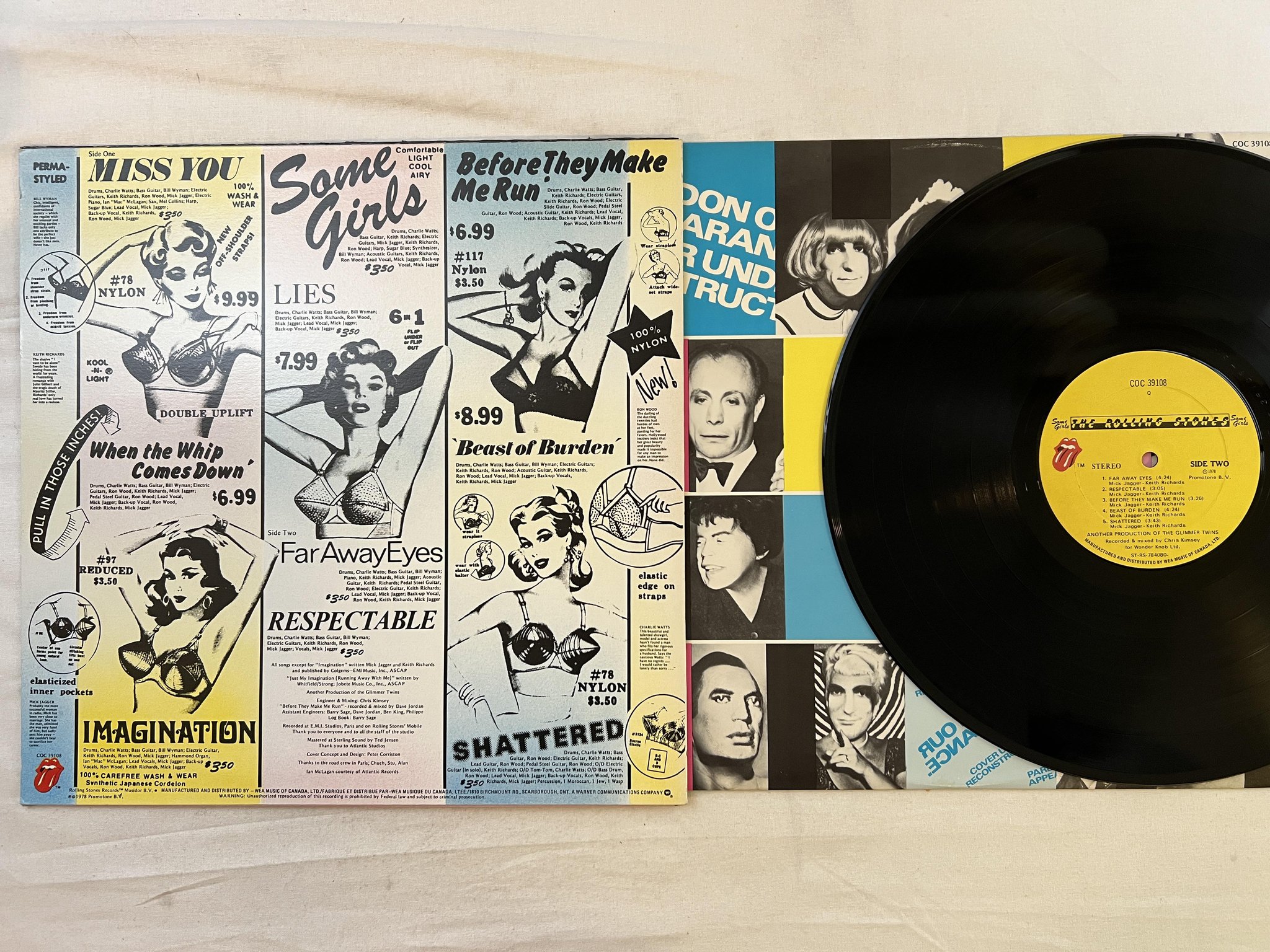 Omslagsbild för skivan ROLLING STONES some girls LP -78 Can COC 39108