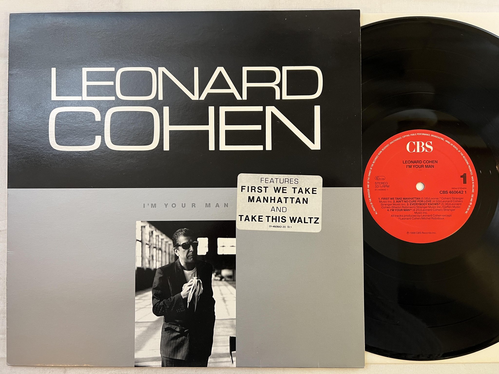 Omslagsbild för skivan LEONARD COHEN I'm your man LP -88 Hol CBS 4606421