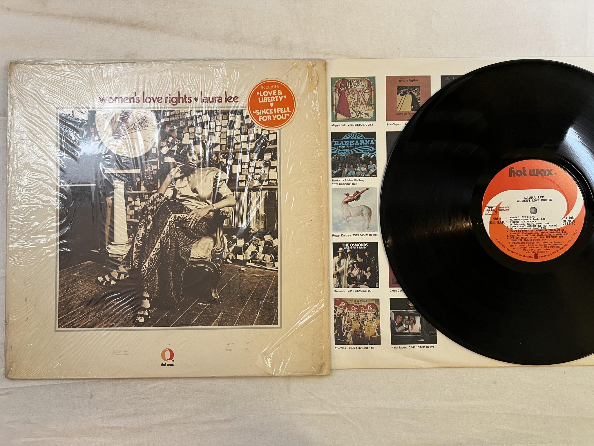 Omslagsbild för skivan LAURA LEE women's love rights LP -72 US HOT WAX HA 708