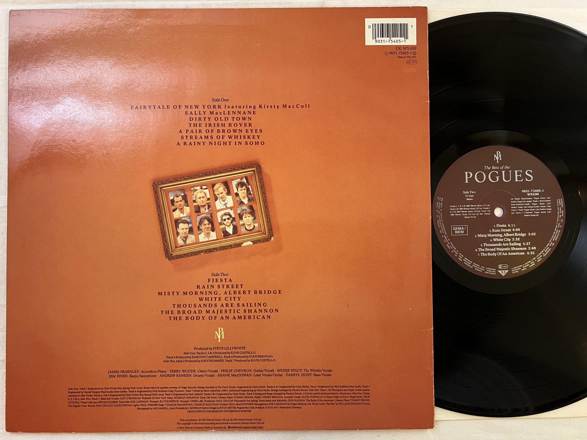 Omslagsbild för skivan POUGES the best of the LP -91 Ger POGUE MAHONE 9031-75405-1