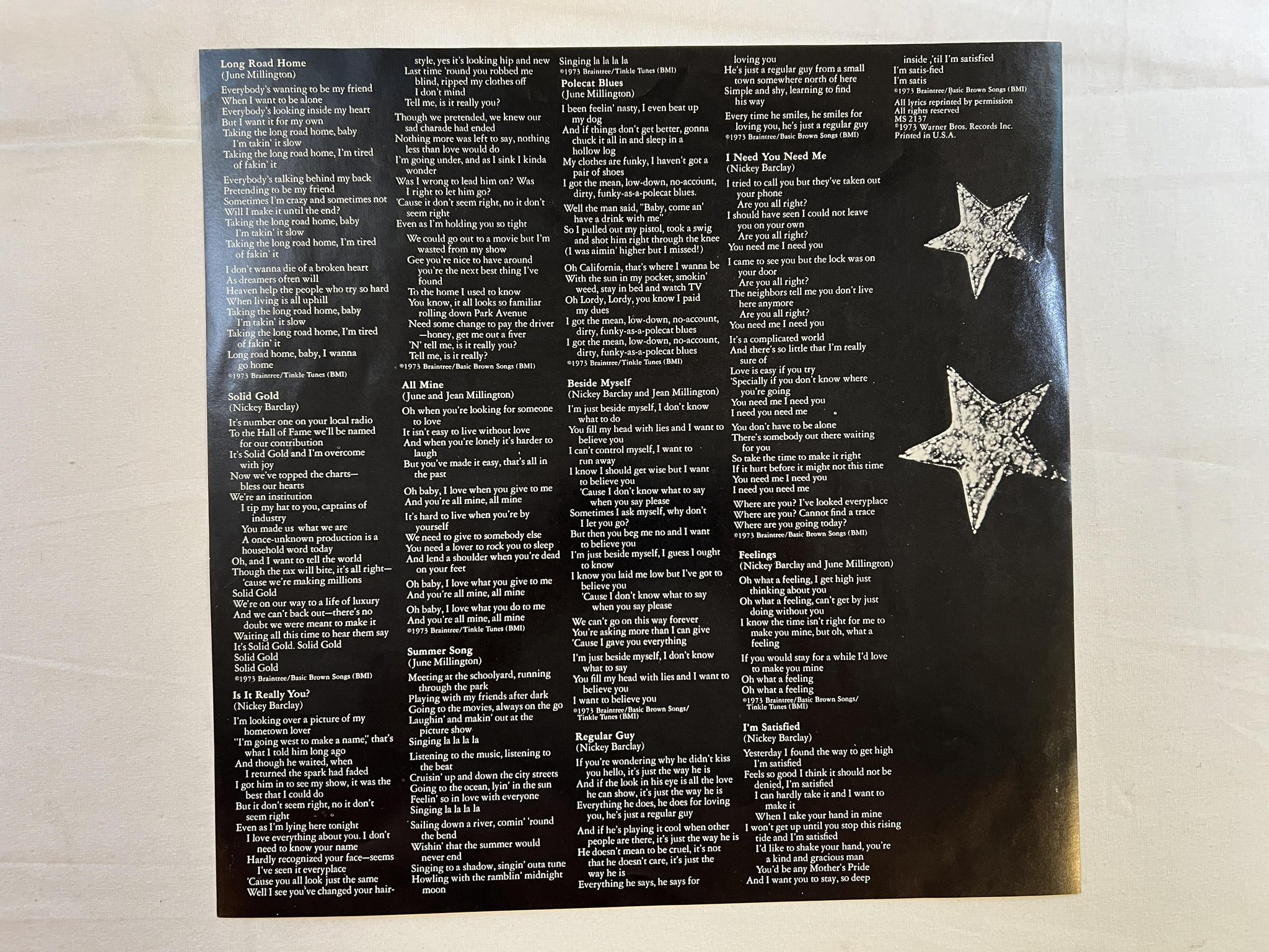 Omslagsbild för skivan FANNY mother's pride LP -73 US REPRISE MS 2137