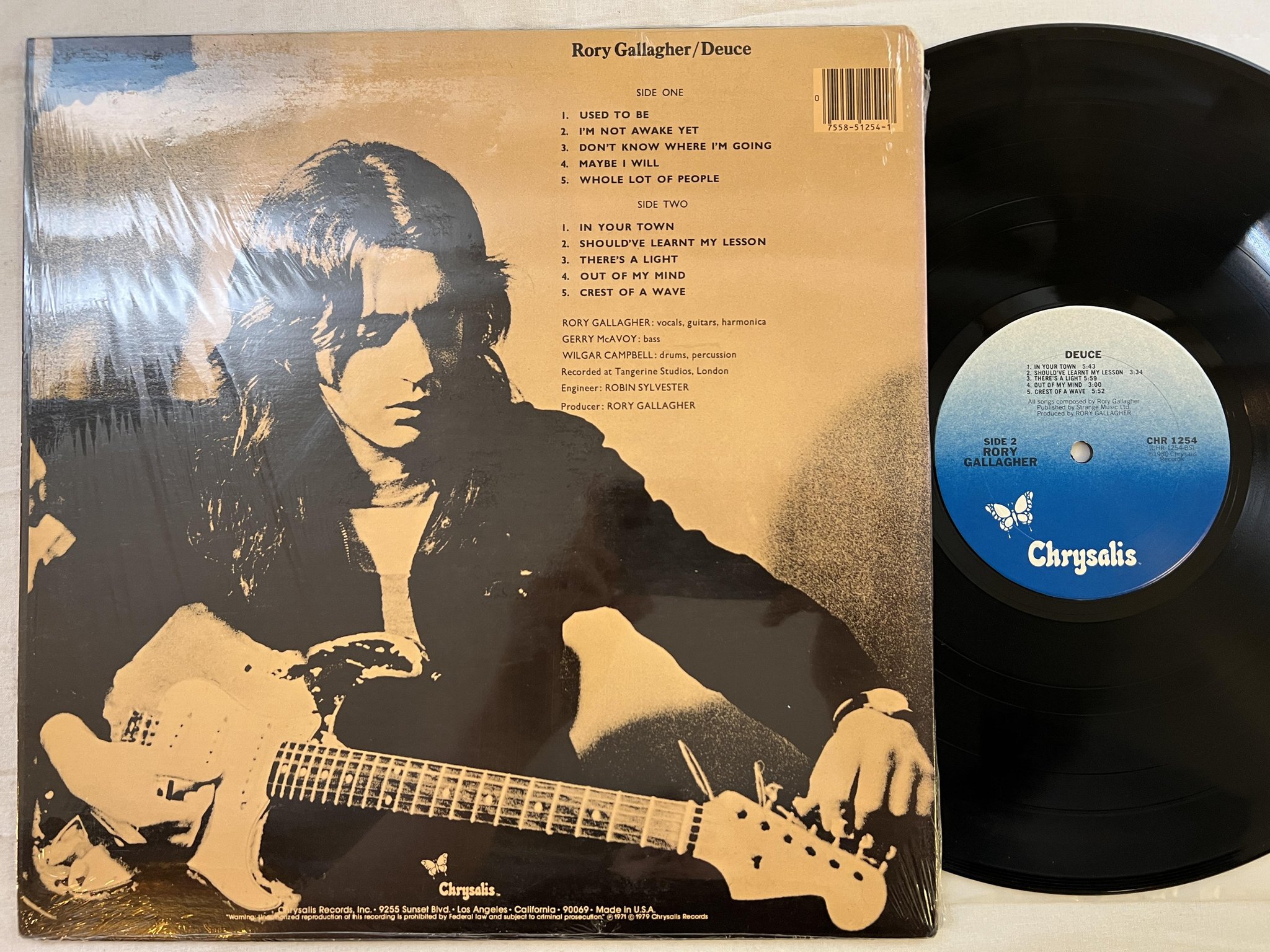 Omslagsbild för skivan RORY GALLAGHER deuce LP -80 CHRYSALIS CHR 1254