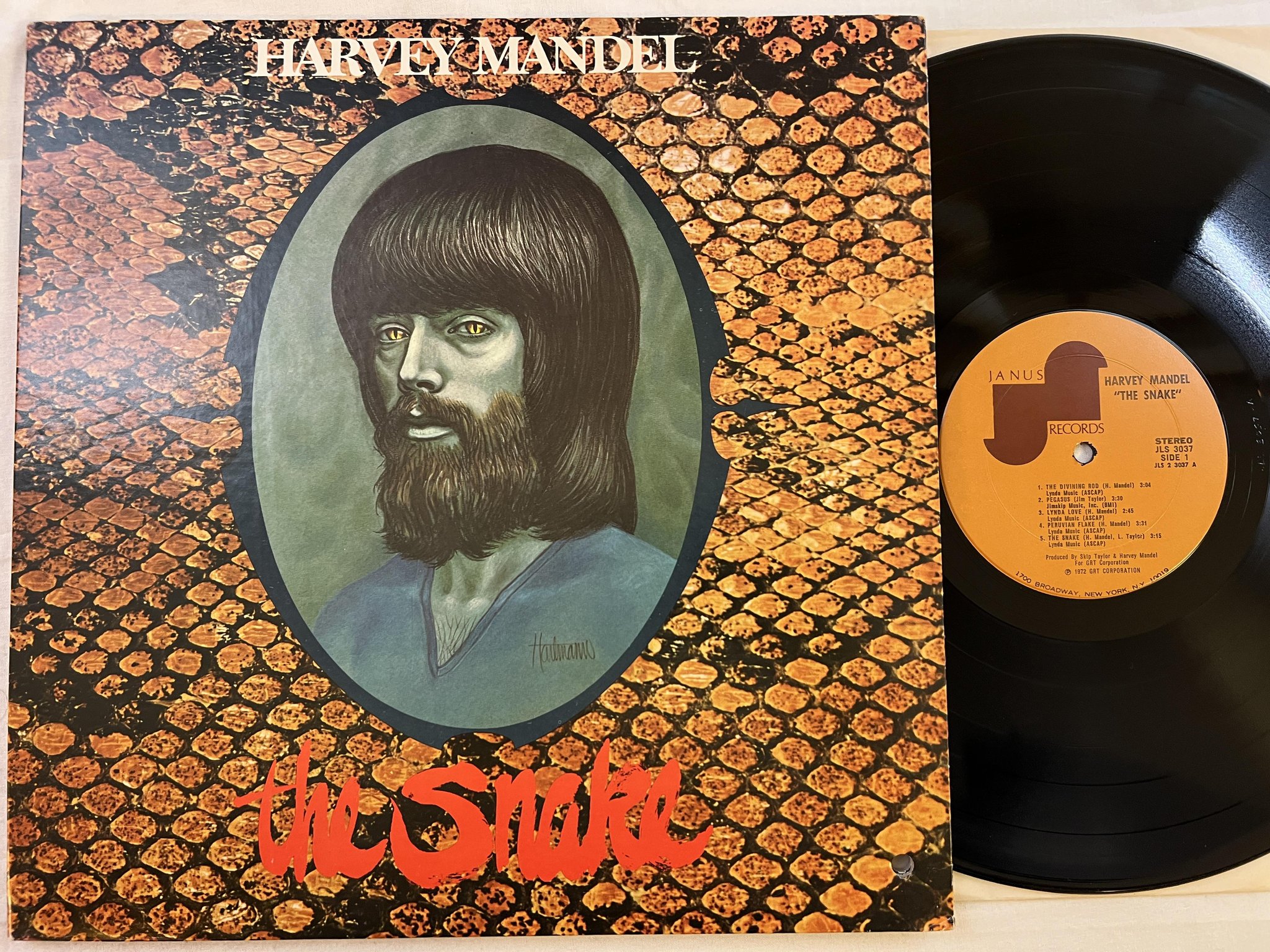 Omslagsbild för skivan HARVEY MANDEL the snake LP -72 US JANUS JLS 3037