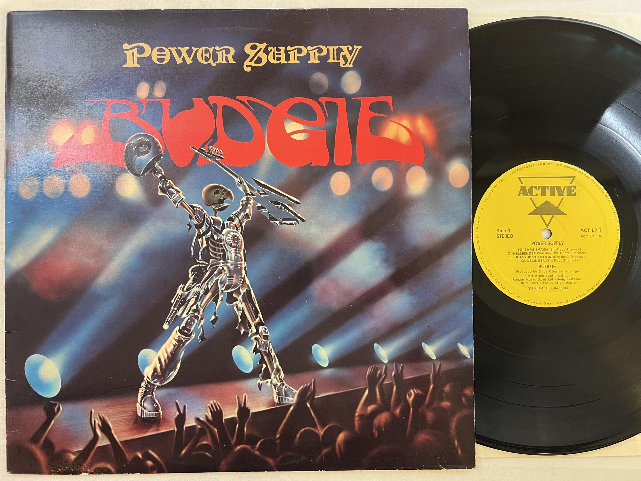 Omslagsbild för skivan BUDGIE power supply LP -80 UK ACTIVE ACT LP 1