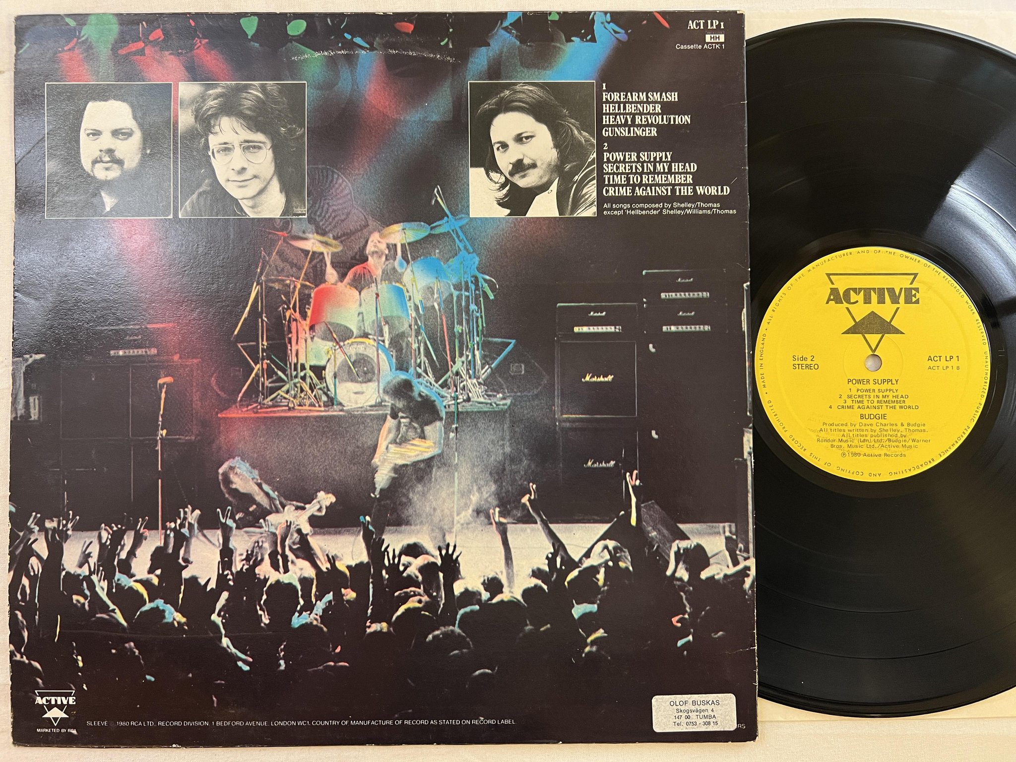 Omslagsbild för skivan BUDGIE power supply LP -80 UK ACTIVE ACT LP 1