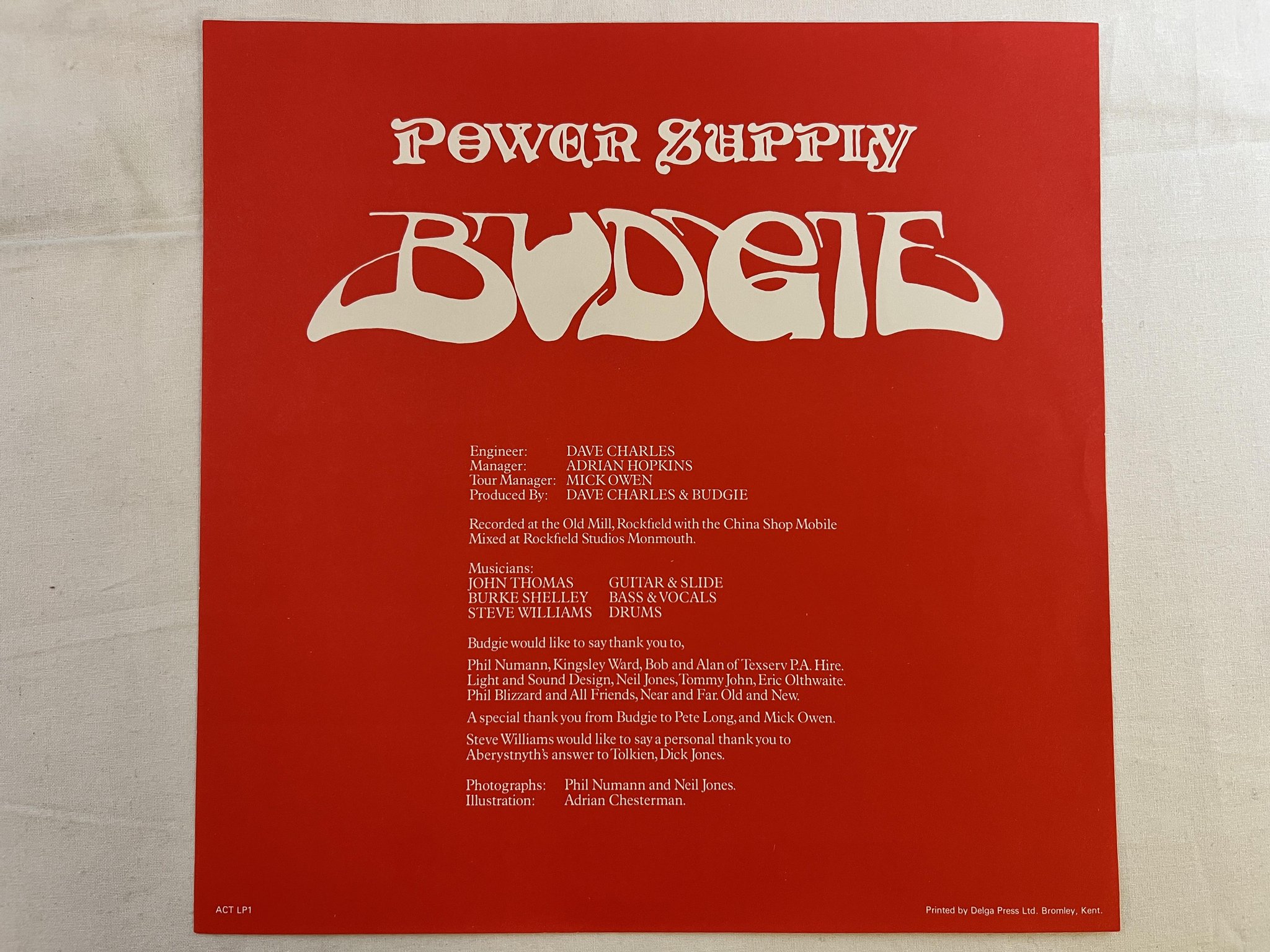 Omslagsbild för skivan BUDGIE power supply LP -80 UK ACTIVE ACT LP 1