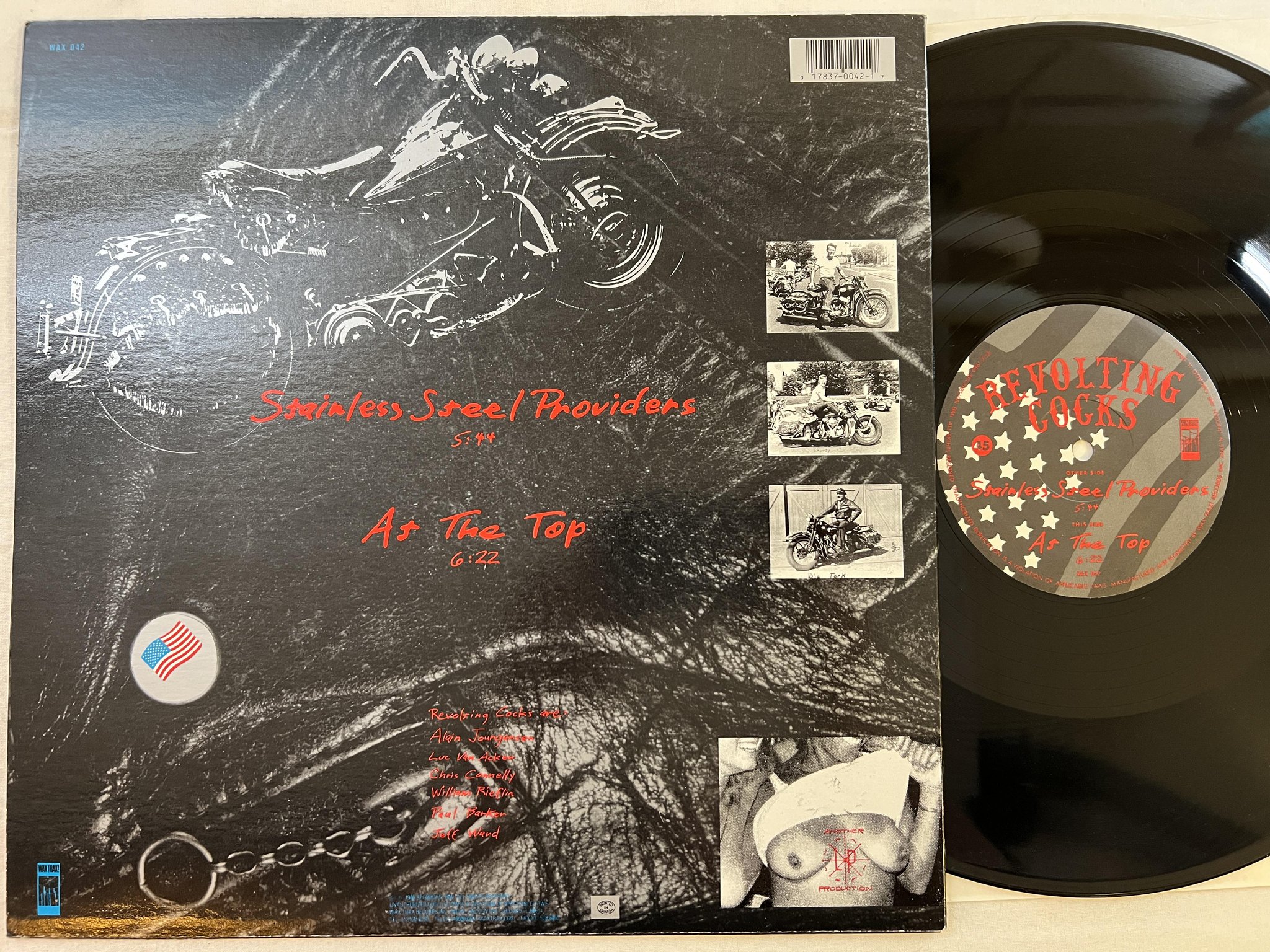 Omslagsbild för skivan REVOLTIING COCKS Stainless Steel Providers 12" -89 US WAX TRAX! WAX 042
