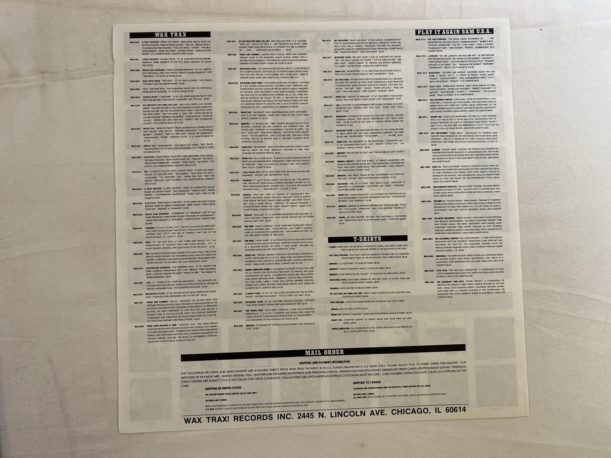 Omslagsbild för skivan REVOLTIING COCKS Stainless Steel Providers 12" -89 US WAX TRAX! WAX 042