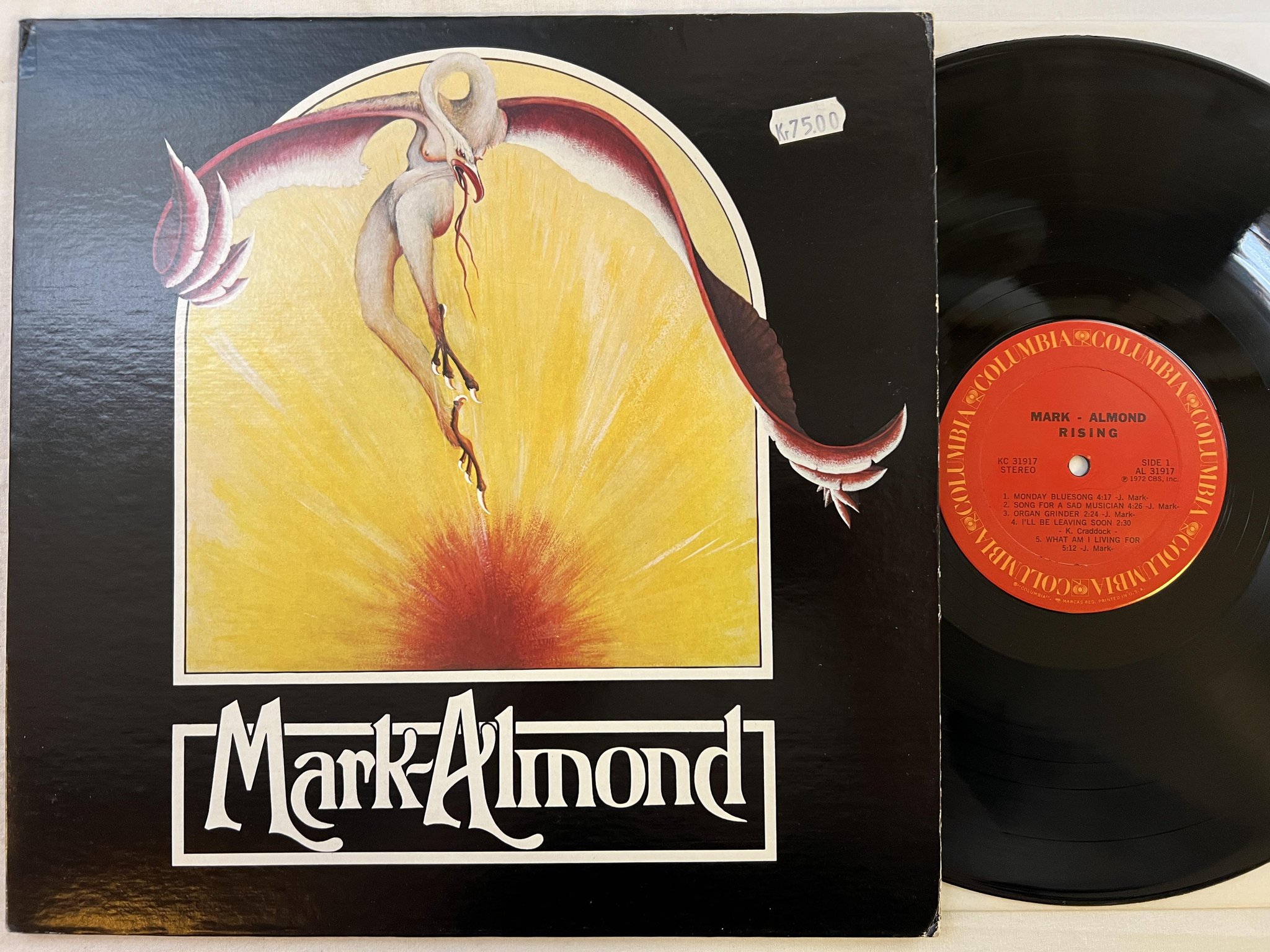 Omslagsbild för skivan MARK ALMOND rising LP -72 US COLUMBIA KC 31917