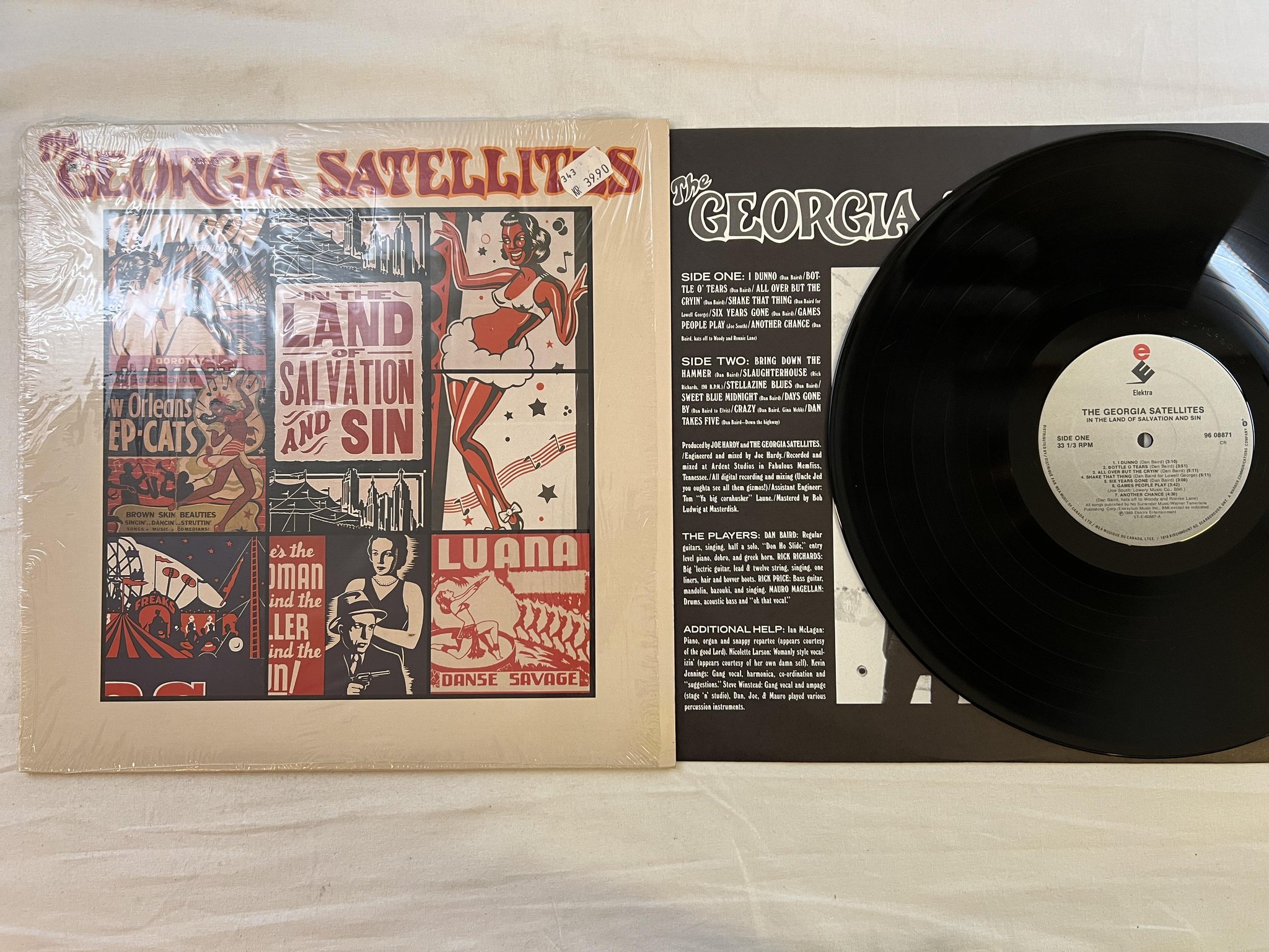 Omslagsbild för skivan GEORGIA SATELLITES in the land of salvation and sin LP -89 Can ELEKTRA 9608871