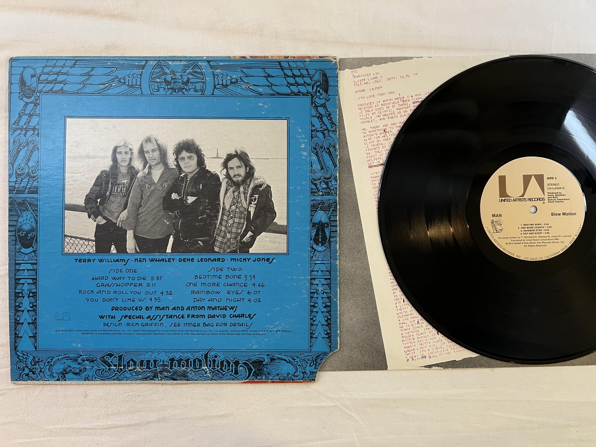 Omslagsbild för skivan MAN slow motion LP -74 US UNITED UA-LA345-G