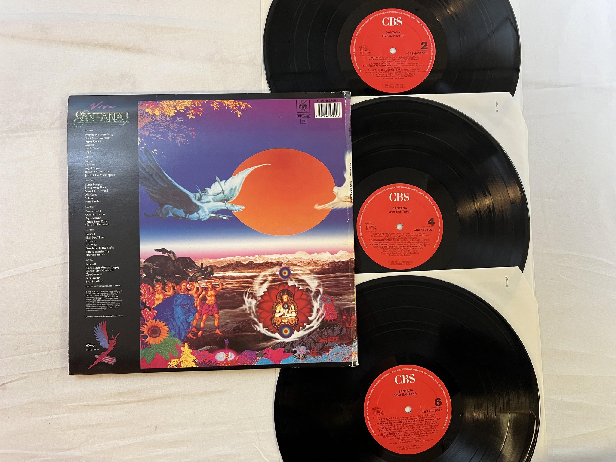 Omslagsbild för skivan SANTANA Viva Santana! 3xLP -88 CBS 462500 1