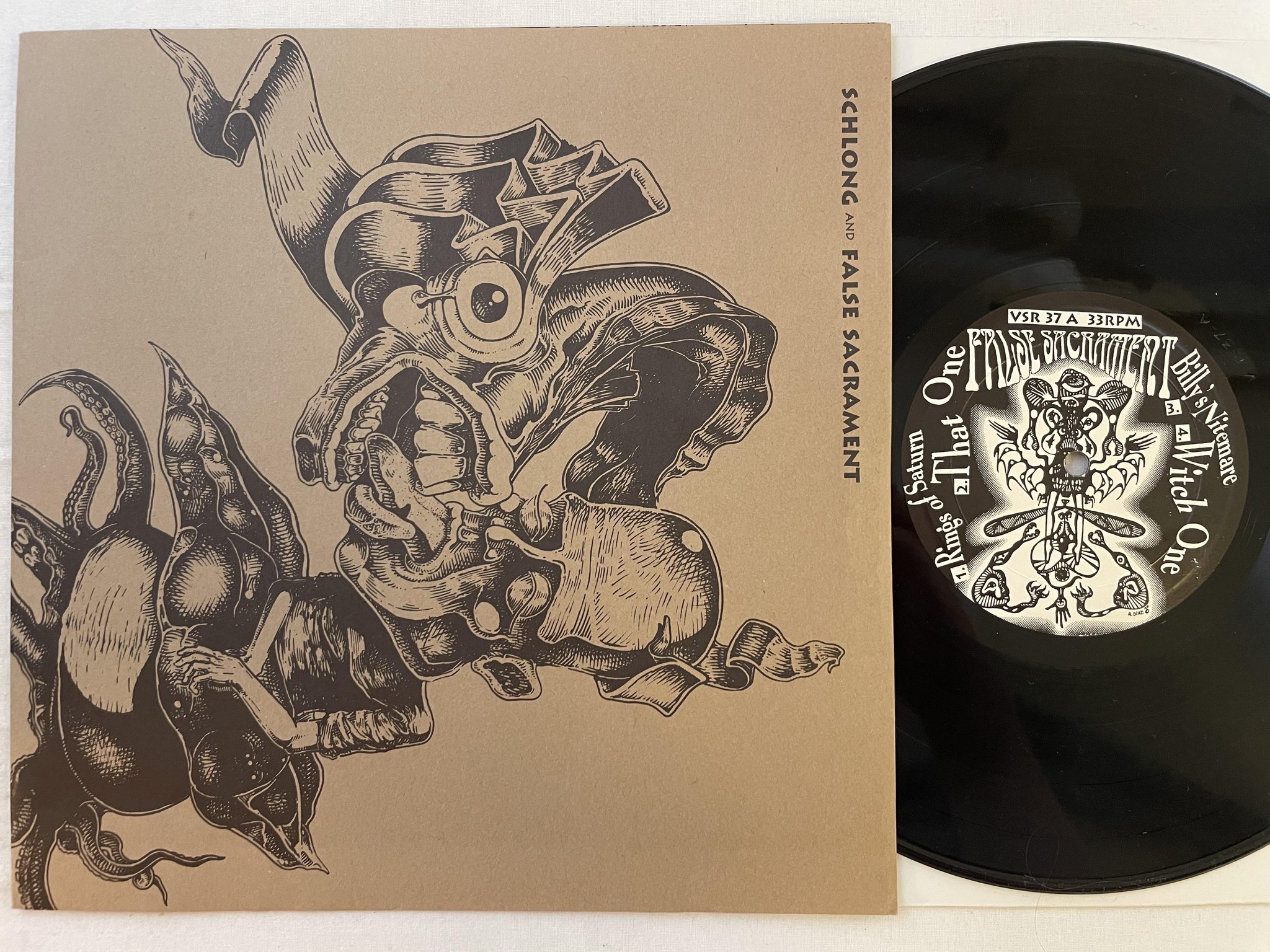 Omslagsbild för skivan Schlong And False Sacrament 10" -92 US VERY SMALL RECORDS VSR 37