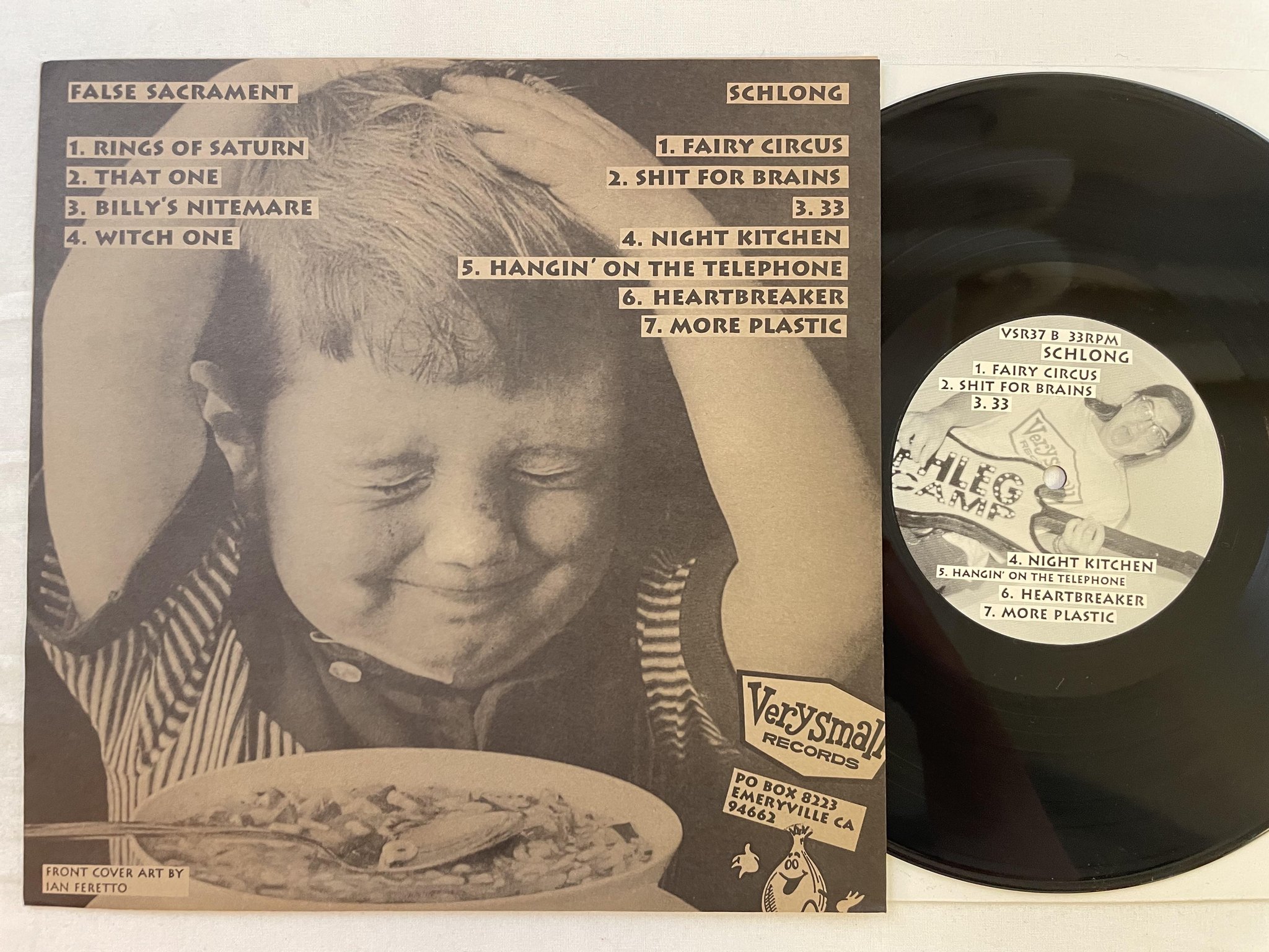 Omslagsbild för skivan Schlong And False Sacrament 10" -92 US VERY SMALL RECORDS VSR 37