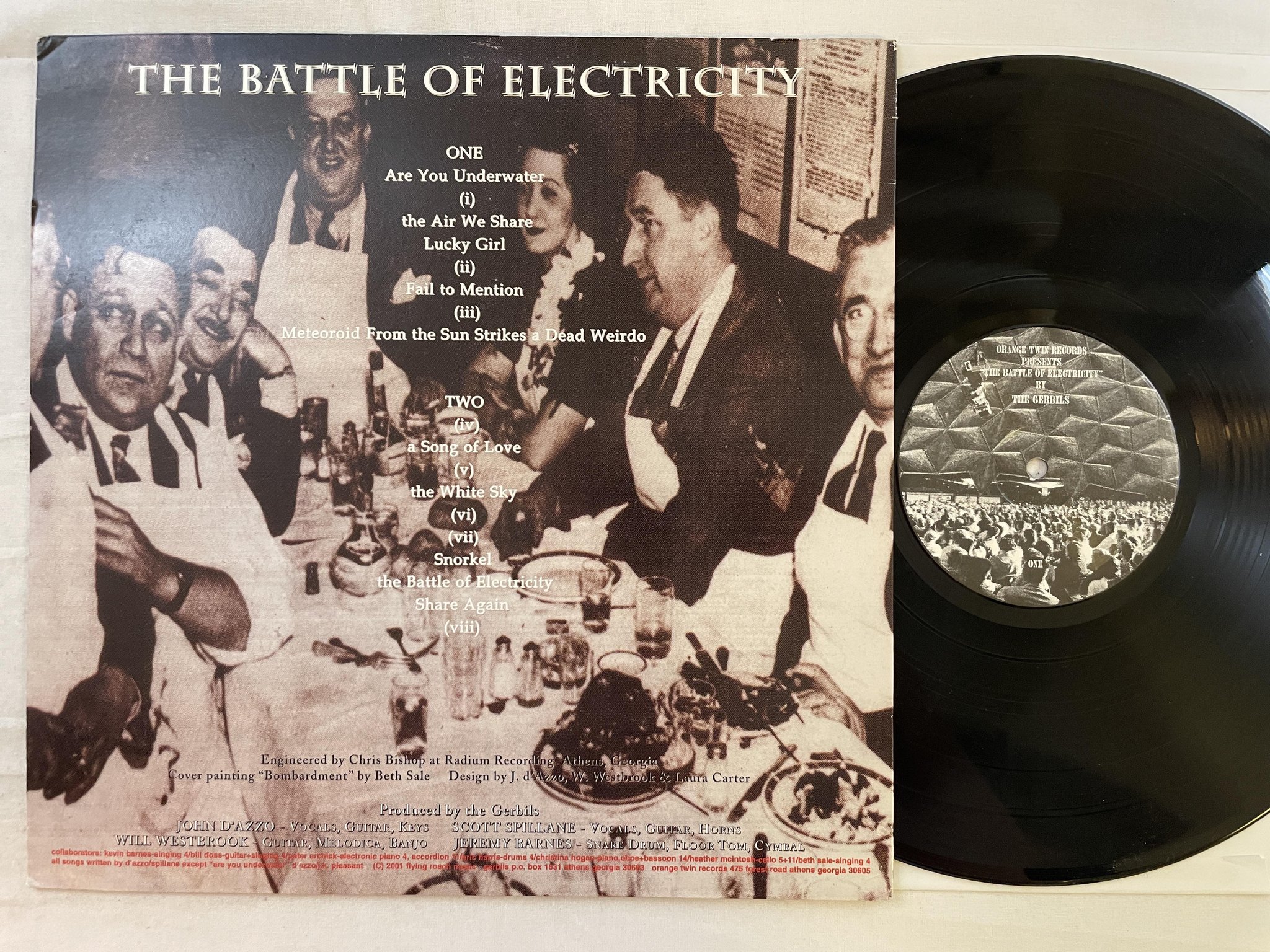 Omslagsbild för skivan THE GERBILS the battle of electricity LP 2001 US ORANGE TWIN 006