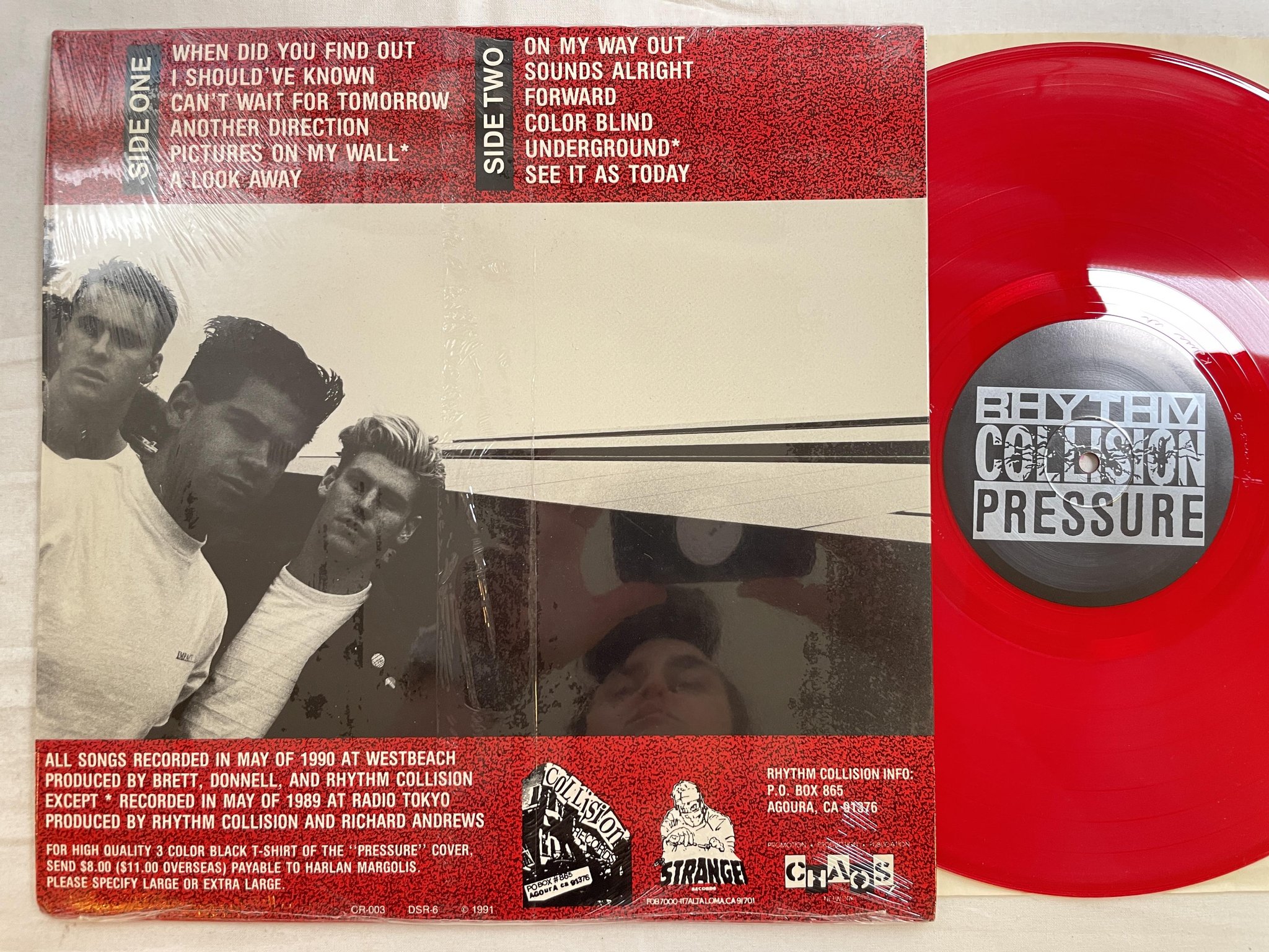Omslagsbild för skivan RHYTHM COLLISION Pressure LP -91 US COLLISION CR-003 ** RED VINYL **