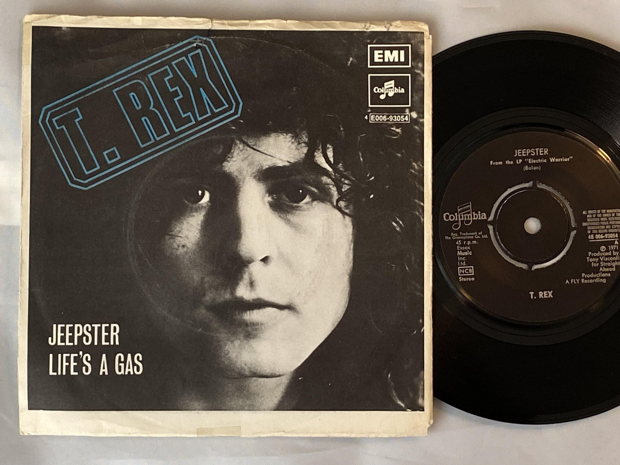 Omslagsbild för skivan T. REX jeepster 7" -71 Swe COLUMBIA E006-93054