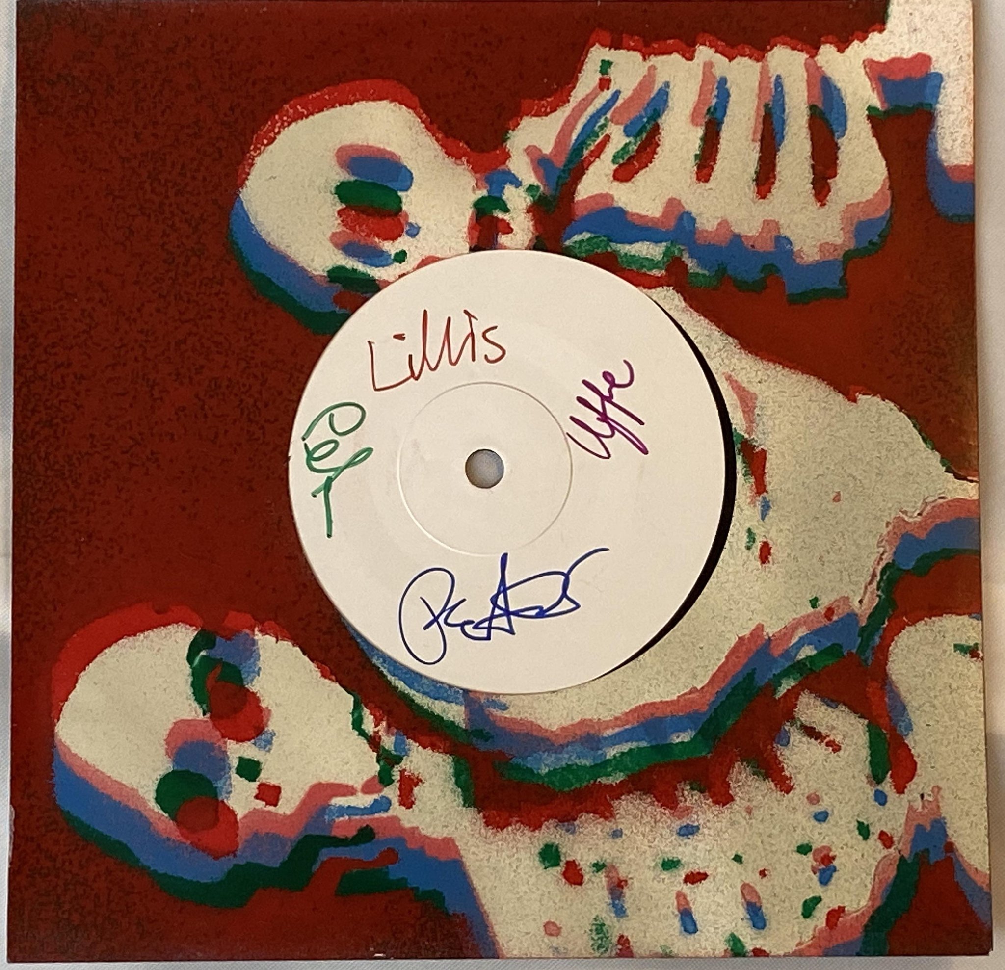 Omslagsbild för skivan DOLKOWS hell's gate 7" -89 Swe UNIQUE ART COVER / SIGNED & NUMBERED #100/300