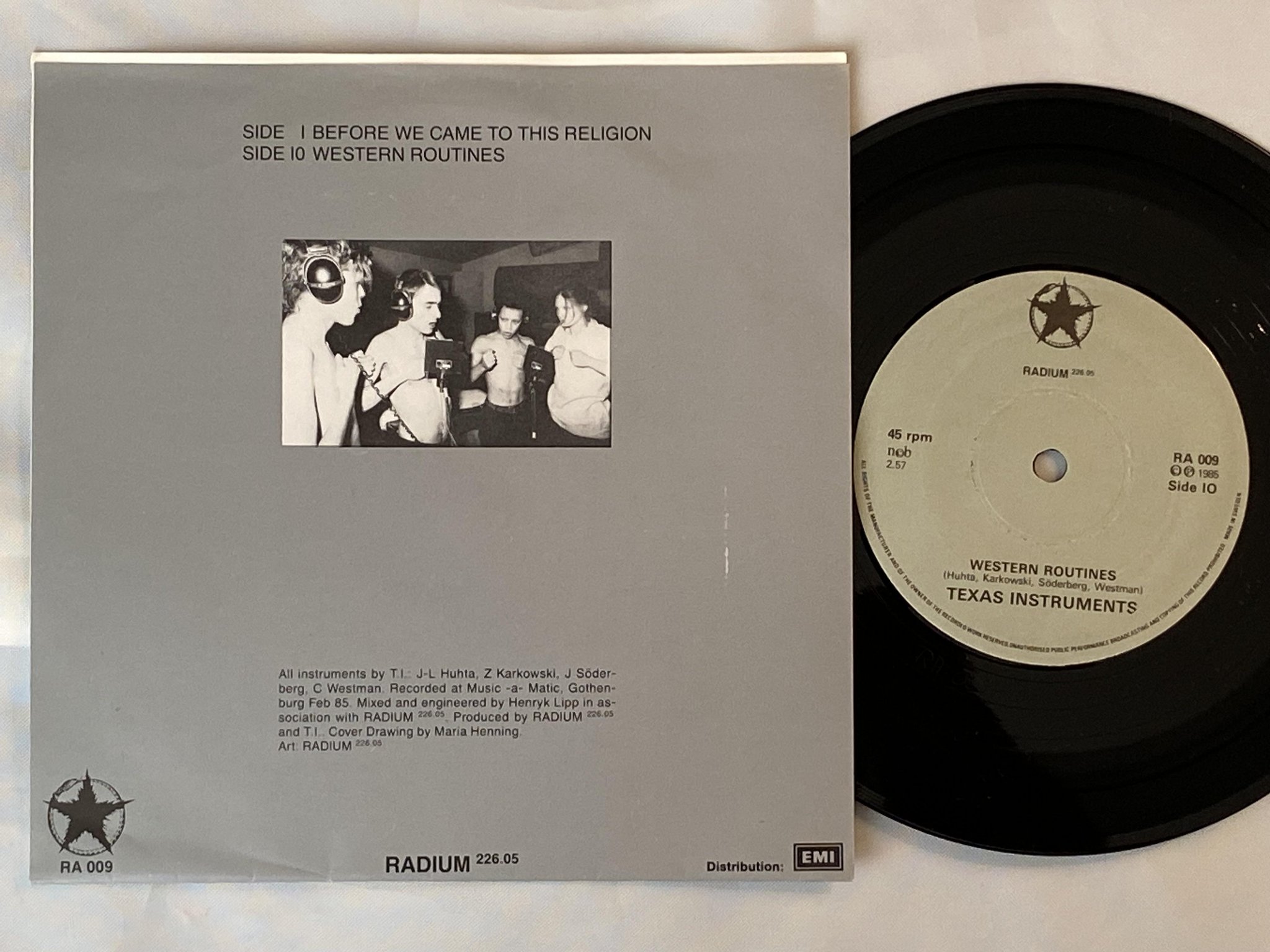 Omslagsbild för skivan TEXAS INSTRUMENTS trial & error 7" -85 Swe RADIUM 206.05 RA 009 ** SYNTH-POP **