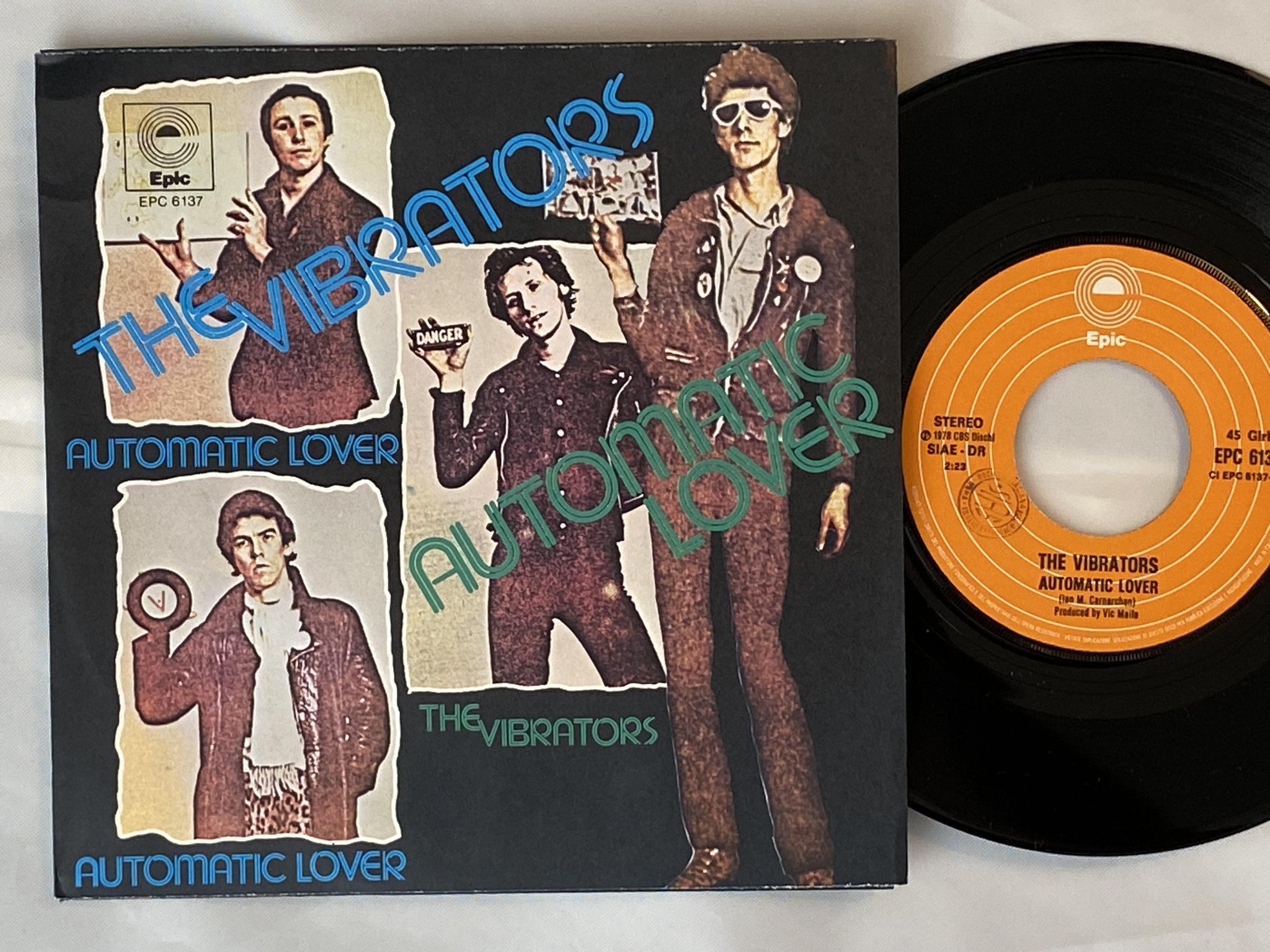 Omslagsbild för skivan THE VIBRATORS automatic lover 7" -78 Ita EPIC EPC 6137