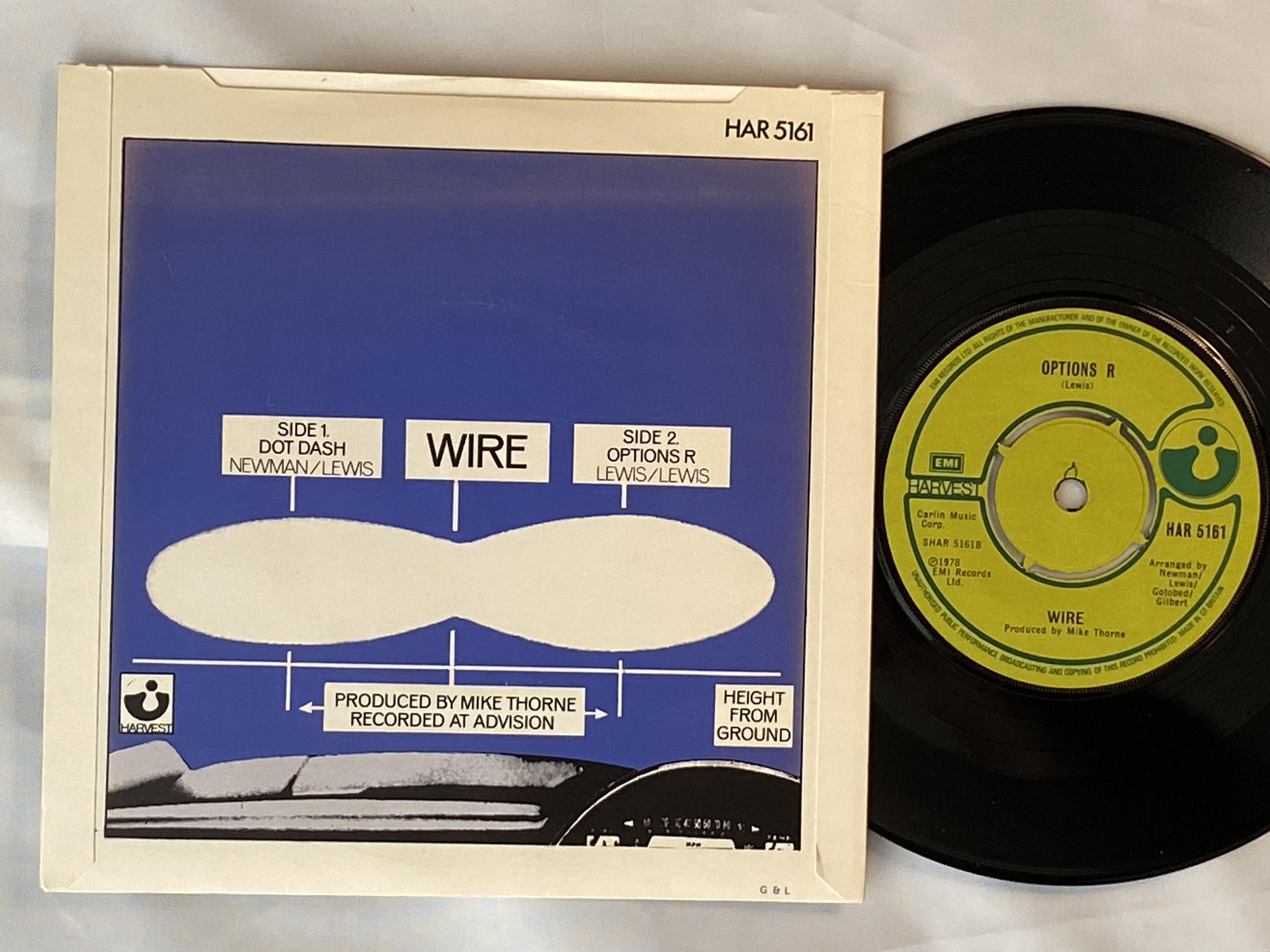 Omslagsbild för skivan WIRE Dot Dash 7" -78 UK HARVEST HAR 5161 *** POST-PUNK-ROCK ***