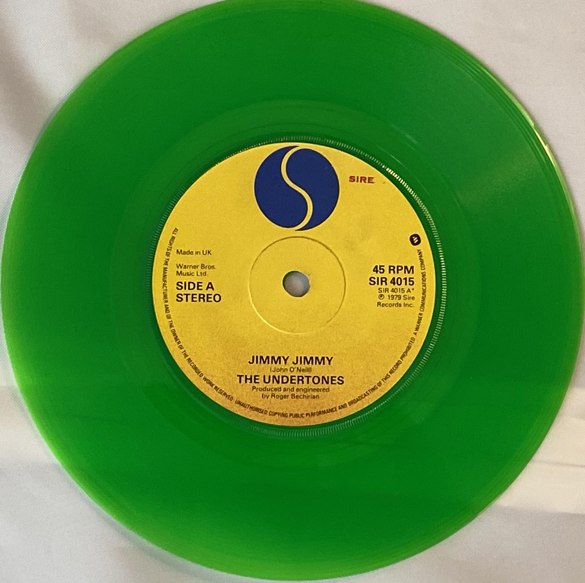 Omslagsbild för skivan THE UNDERTONES Jimmy Jimmy 7" -79 UK SIRE SIR 4015