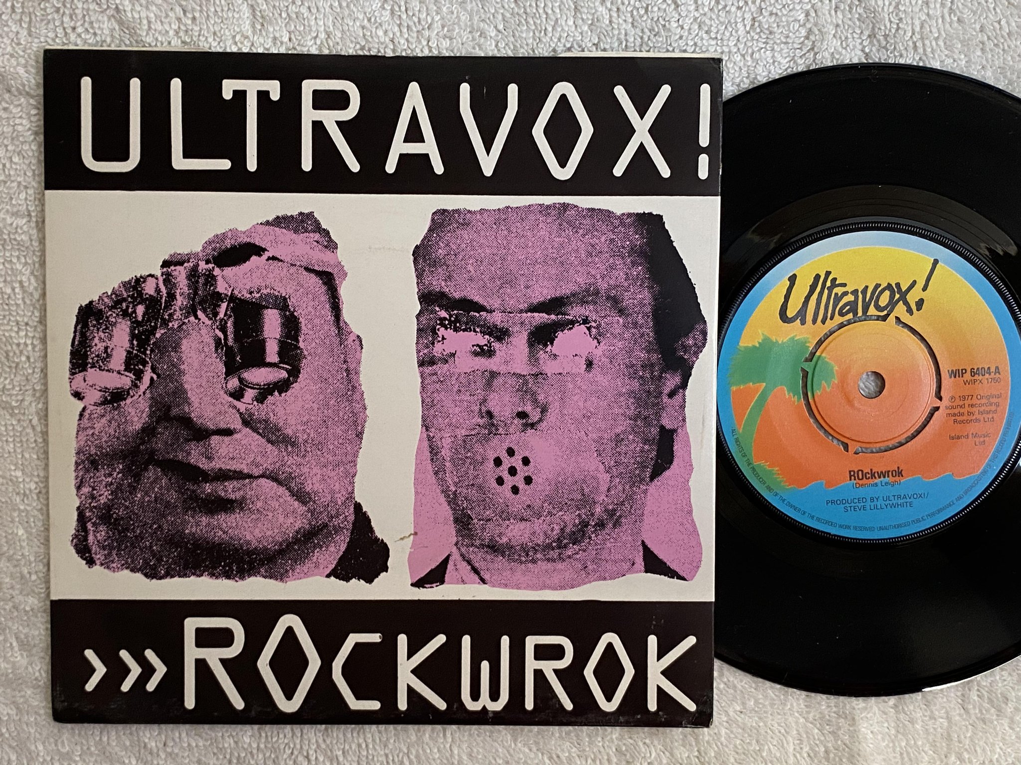 Omslagsbild för skivan ULTRAVOX ROckwrok 7" -77 UK ISLAND WIP 6404