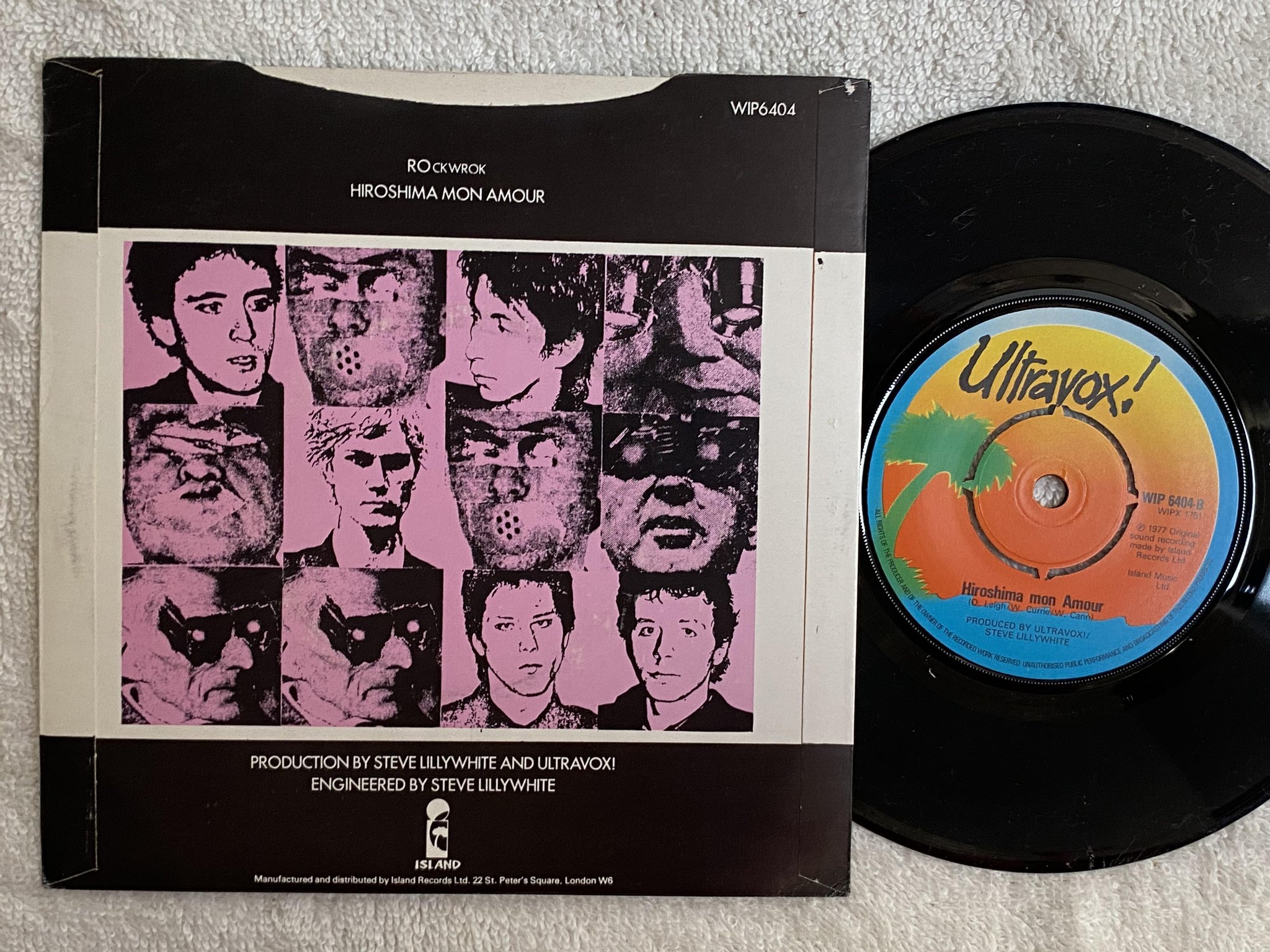 Omslagsbild för skivan ULTRAVOX ROckwrok 7" -77 UK ISLAND WIP 6404