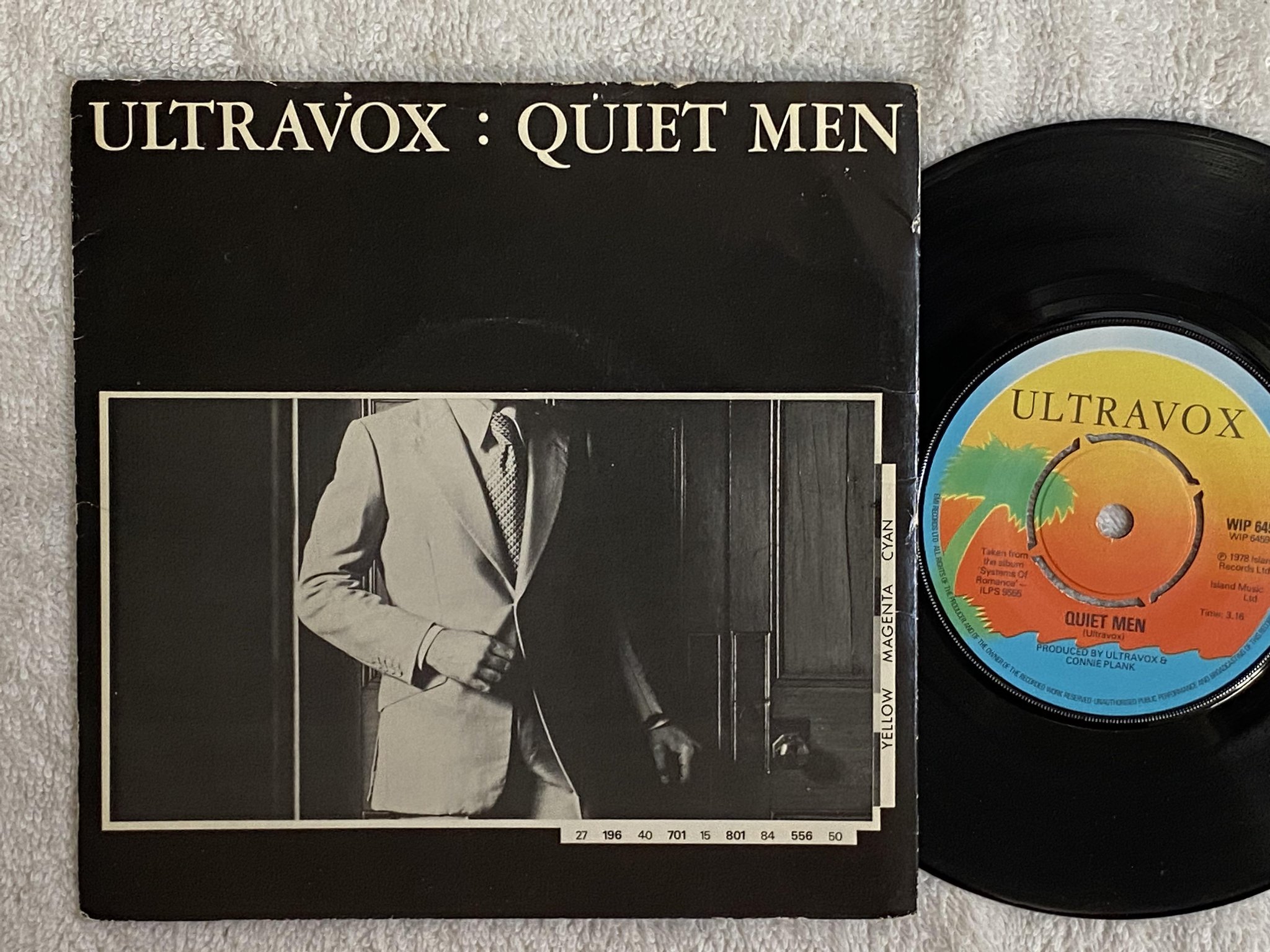 Omslagsbild för skivan ULTRAVOX Quiet Men 7" -78 UK ISLAND WIP 6459