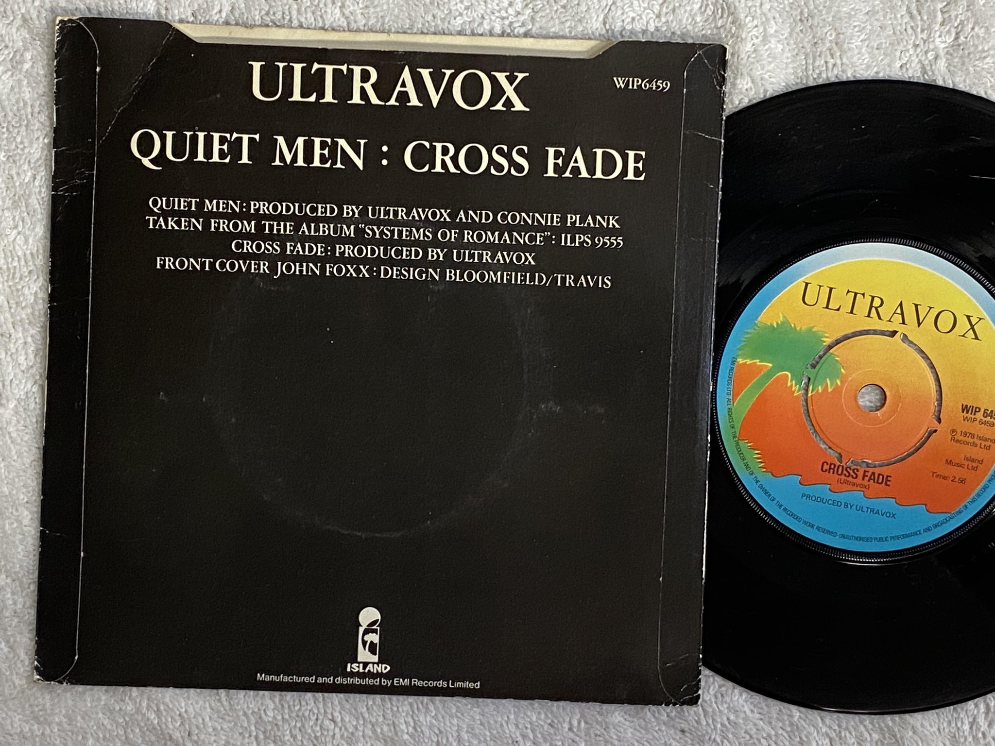 Omslagsbild för skivan ULTRAVOX Quiet Men 7" -78 UK ISLAND WIP 6459