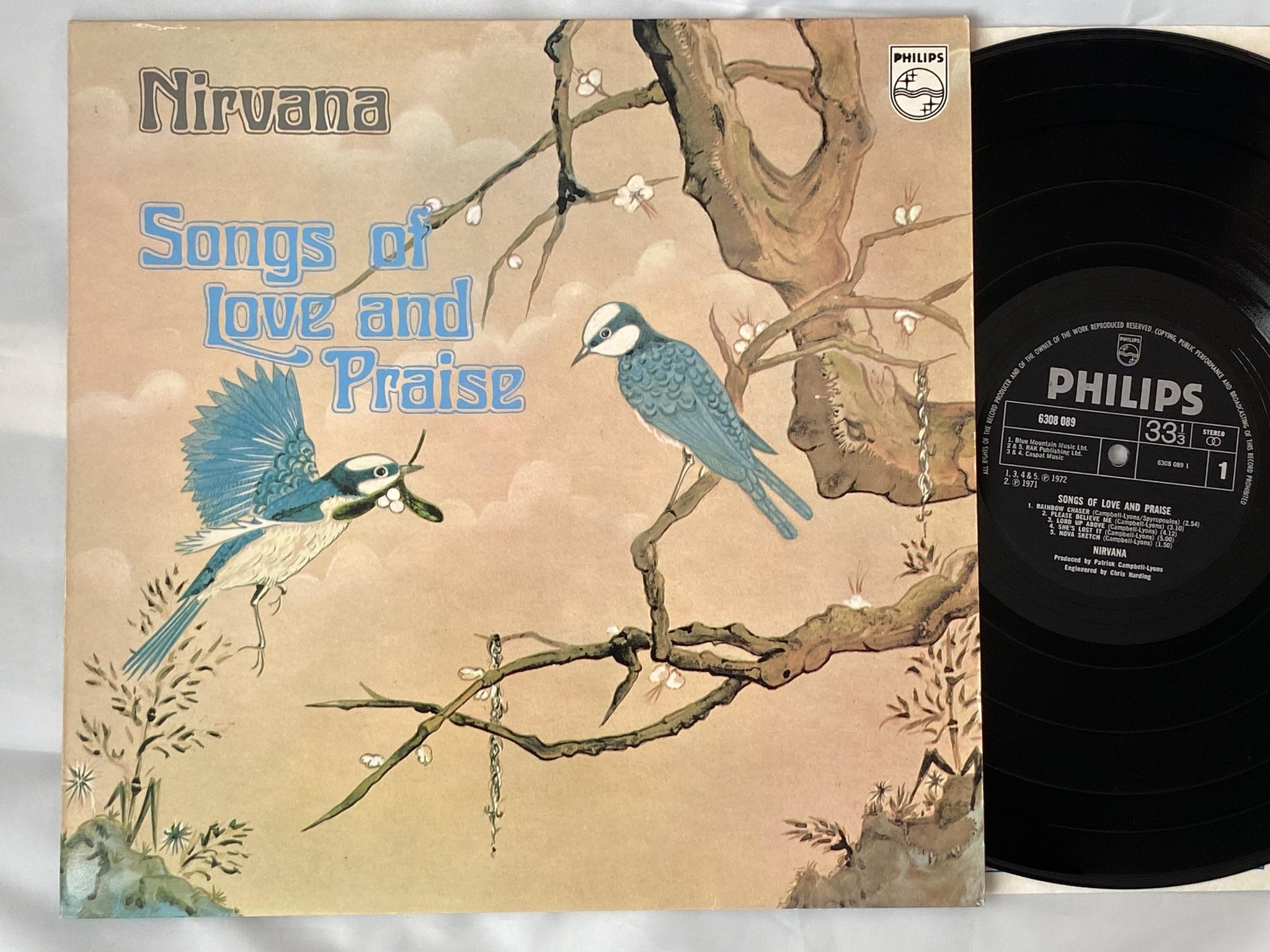 Omslagsbild för skivan NIRVANA Songs Of Love And Praise LP -72 UK PHILIPS 6308089 ** RARE PSYCH POP **