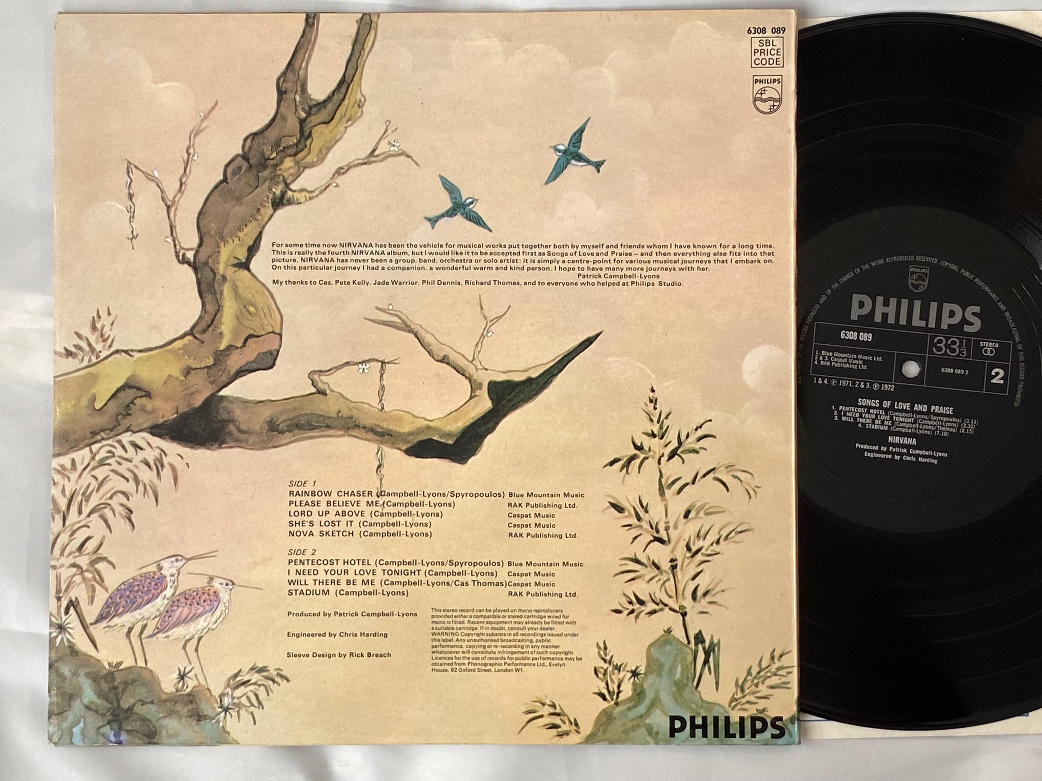 Omslagsbild för skivan NIRVANA Songs Of Love And Praise LP -72 UK PHILIPS 6308089 ** RARE PSYCH POP **