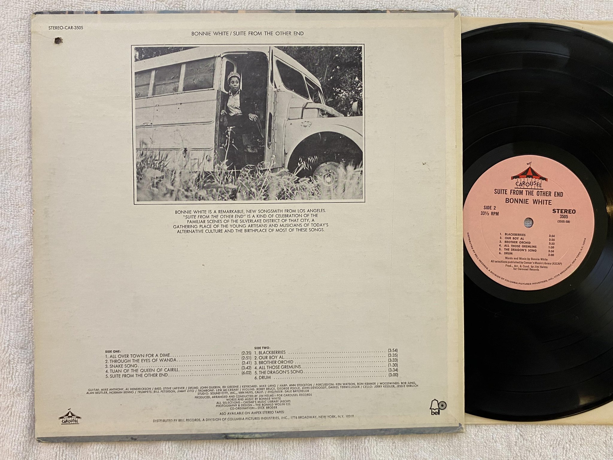 Omslagsbild för skivan BONNIE WHITE Suite From The Other End LP -71 US CAROUSEL 3505