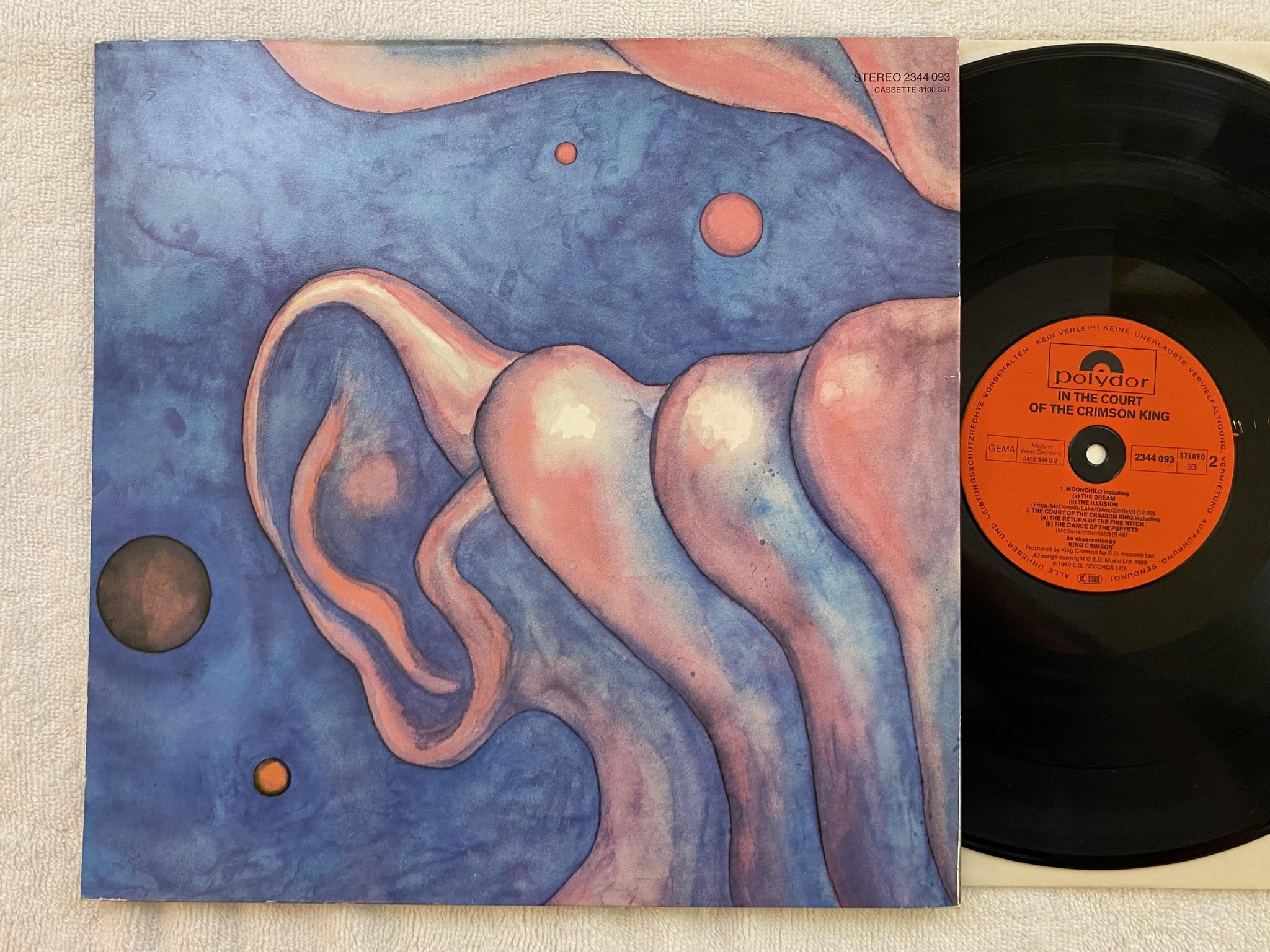 Omslagsbild för skivan KING CRIMSON in the court of LP re Ger POLYDOR 2344093