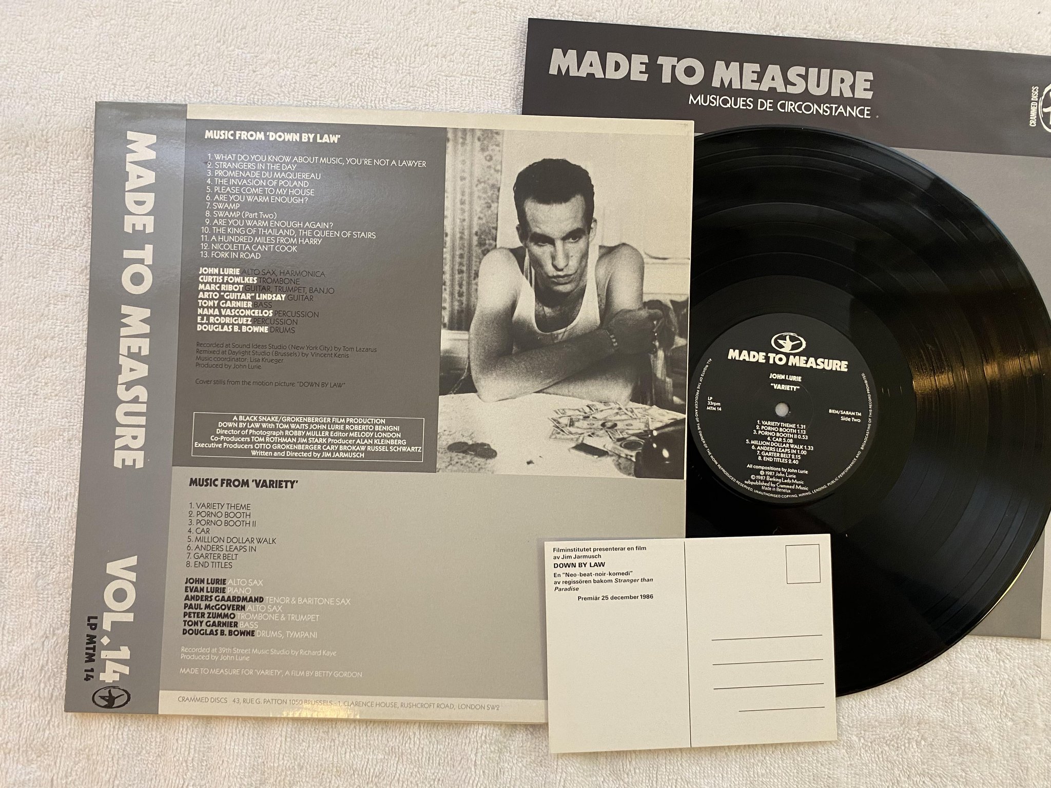 Omslagsbild för skivan JOHN LURIE variety LP -87 MADE TO MEASURE MTM 14