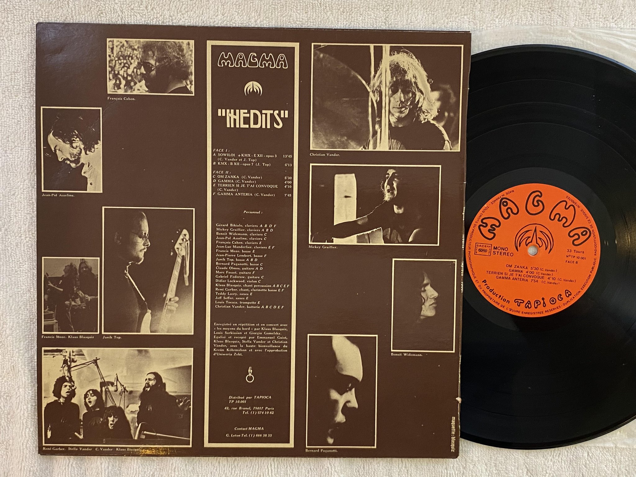 Omslagsbild för skivan MAGMA Inédits LP -77 Fra TAPIOCA TP 10.001 *** PROG / AVANT ***